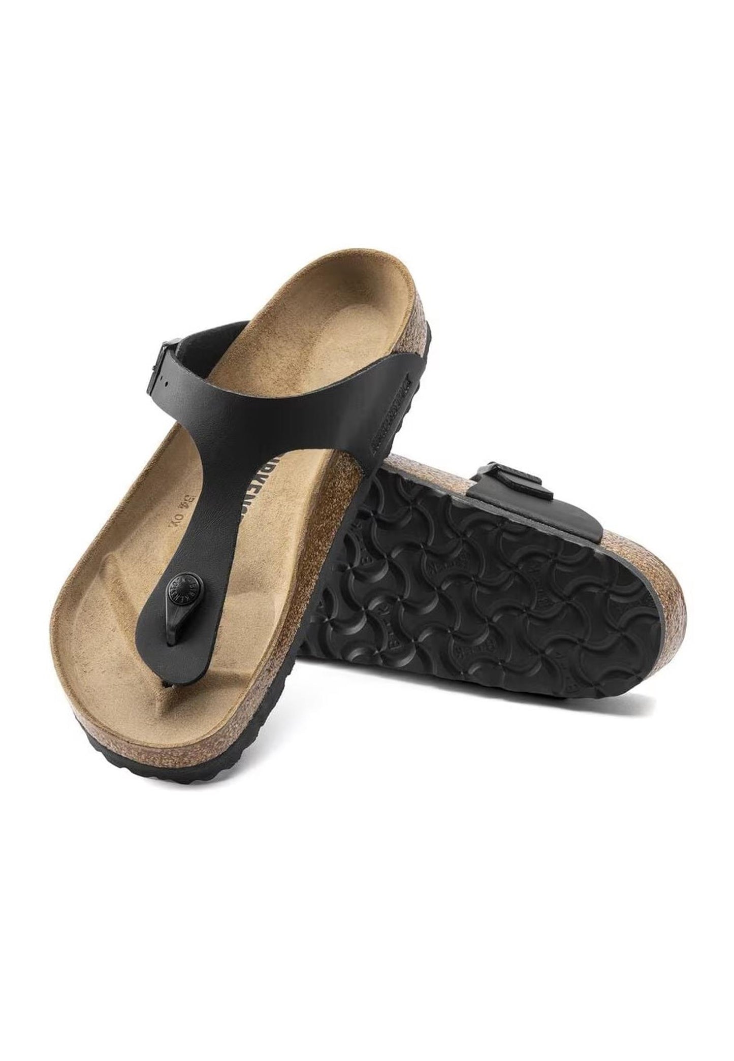 Ciabatte infradito nere pelle uomo Gizeh Birkenstock P25 043691 black BIRKENSTOCK