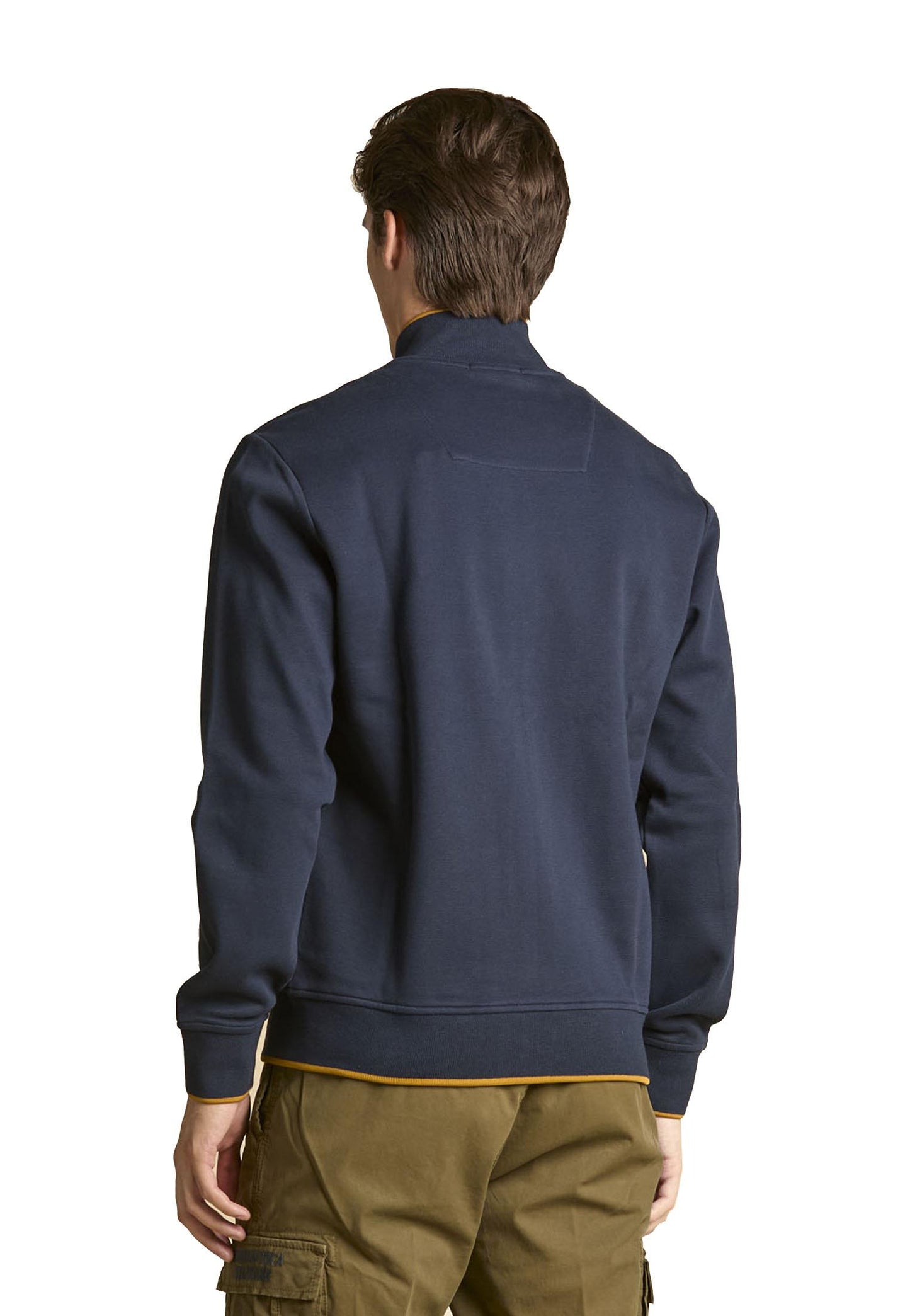 Felpa full zip blu e beige color-block Aeronautica Militare A25 252FE2066UP00350 9468794687 AERONAUTICA MILITARE