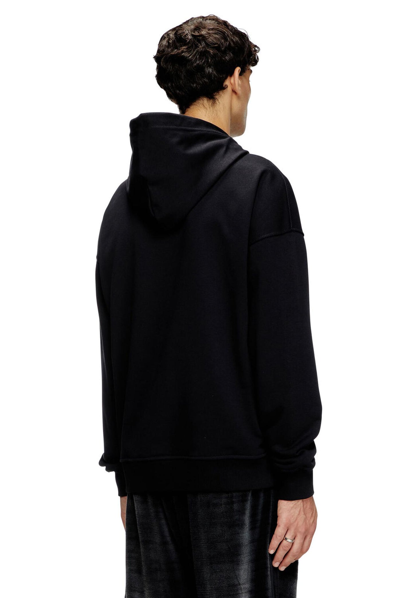 Felpa con cappuccio nera misto cotone S-Rob Diesel A25 A16401-0HYAT 44 DIESEL