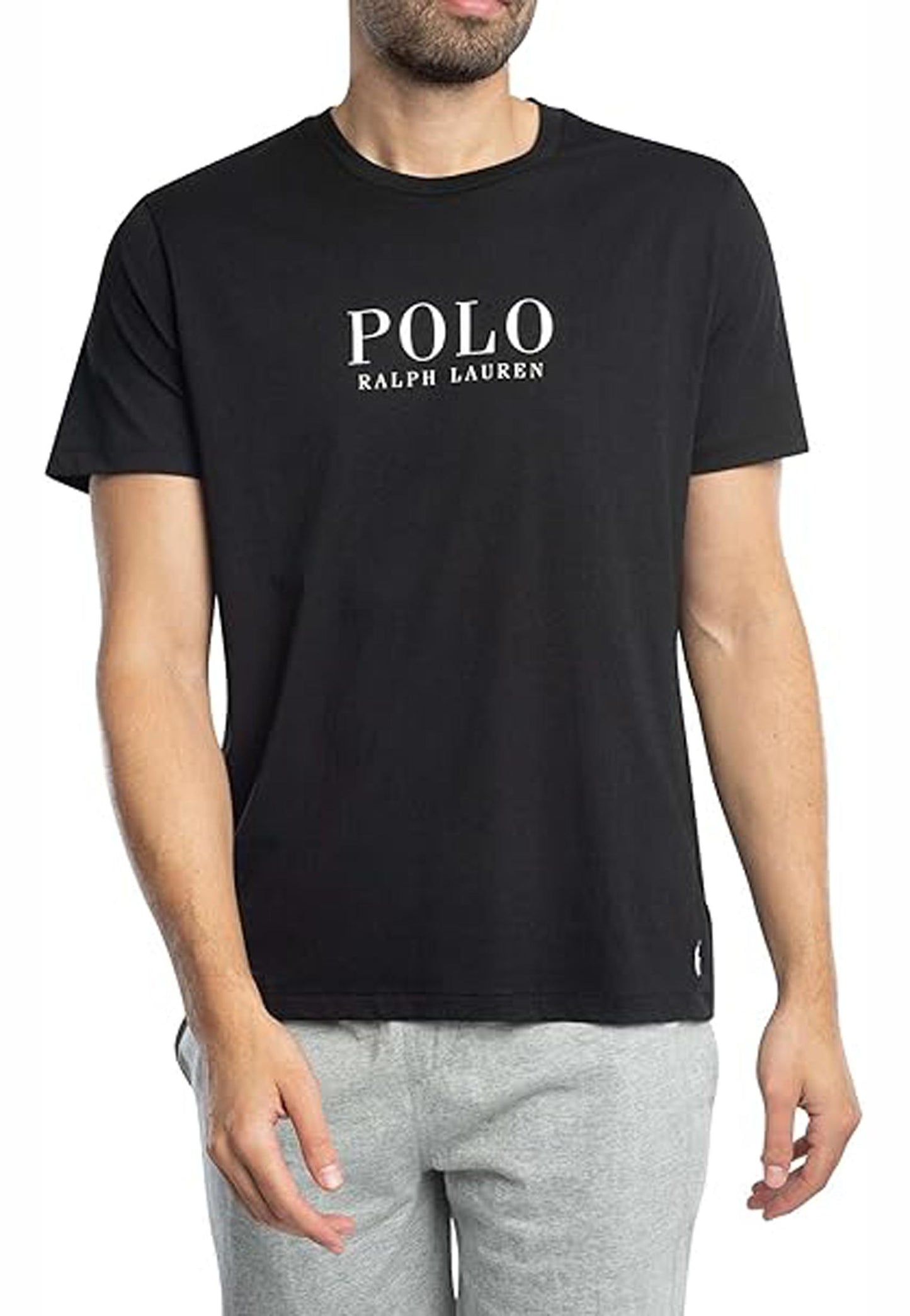 T-shirt girocollo nera cotone scritta grande Polo Ralph Lauren P26 714899613004 POLO BLACK POLO RALPH LAUREN