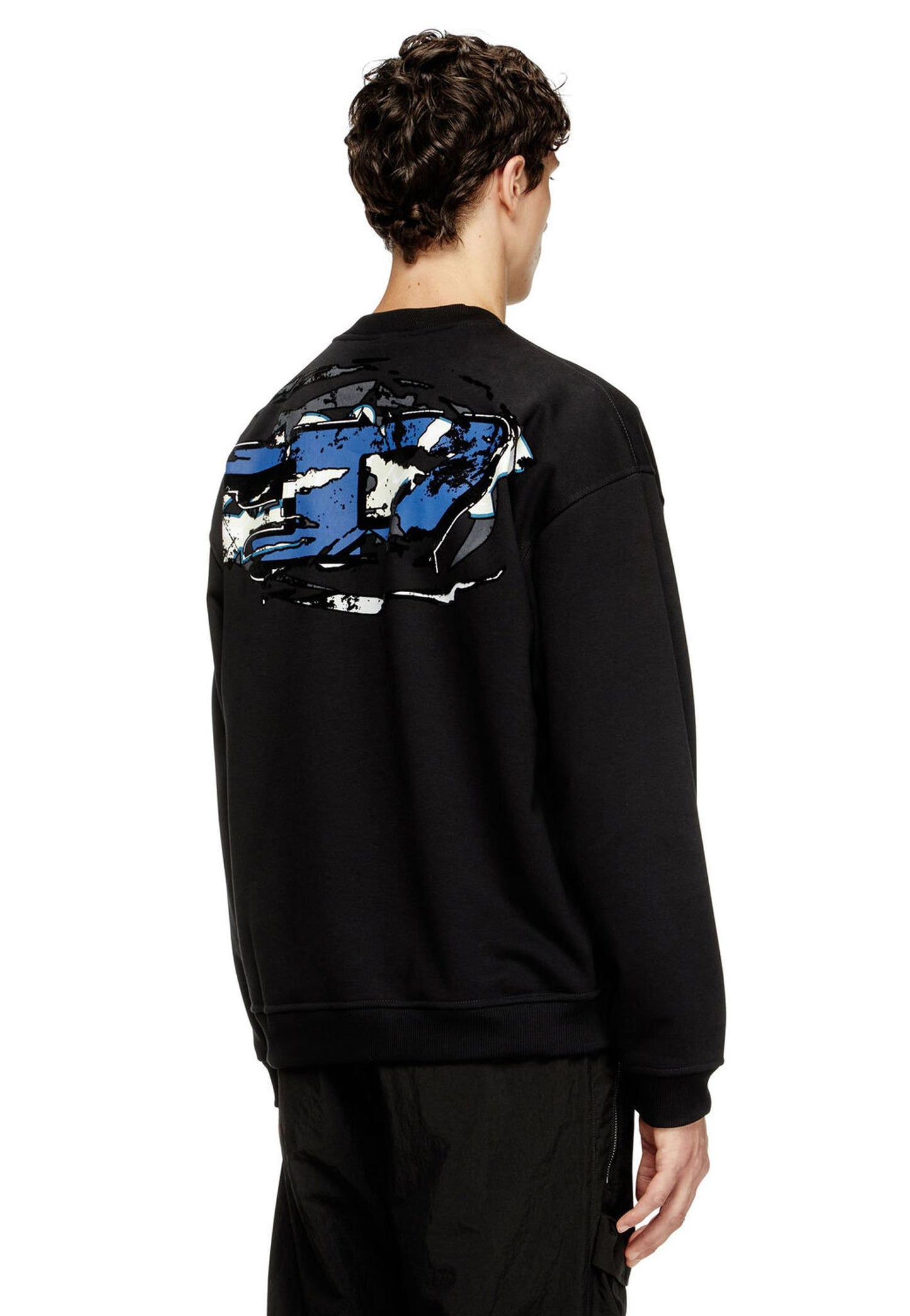 Felpa girocollo nera oversize Diesel A25 A18694-0HYAT 44 DIESEL