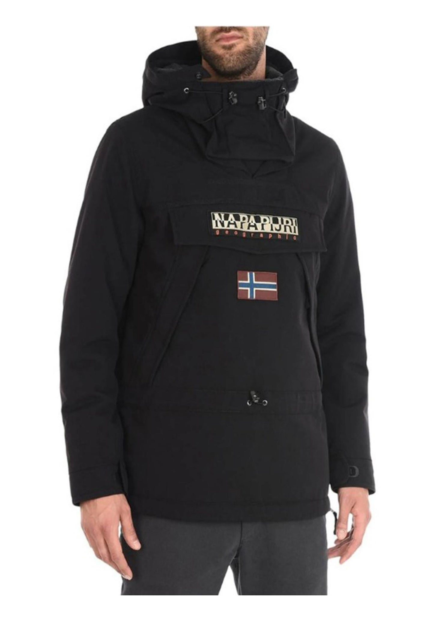 Giubbotto Anorak con cappuccio nero Skidoo Napapijri N0YI4R 041BLACK NAPAPIJRI