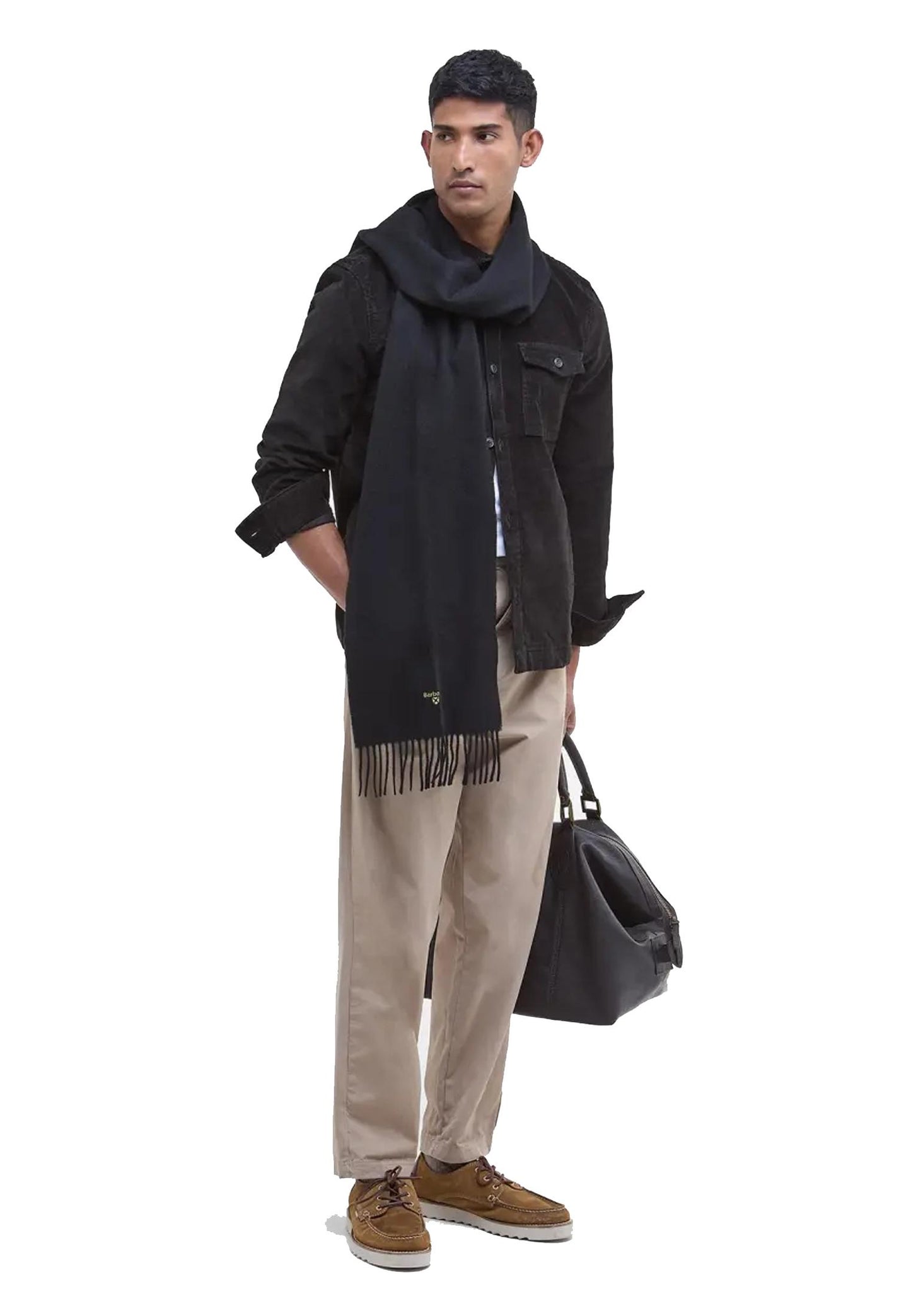 Sciarpa lana nera Barbour A25 252MUSC0008 BK11BK11 BARBOUR