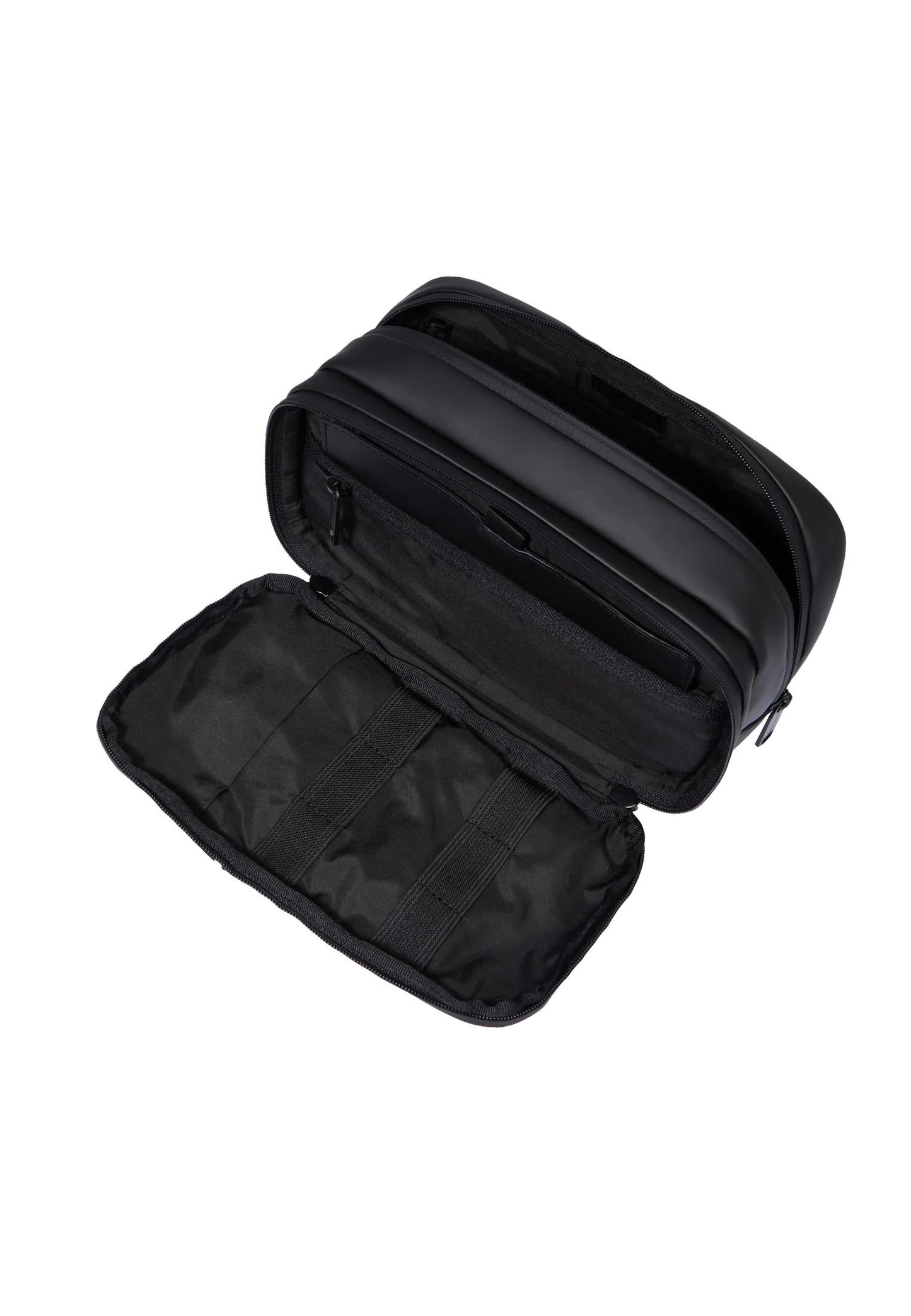 Beauty case nero in tessuto gommato resistente all'acqua a due scomparti Piquadro A25 BY6380C2OW NN PIQUADRO
