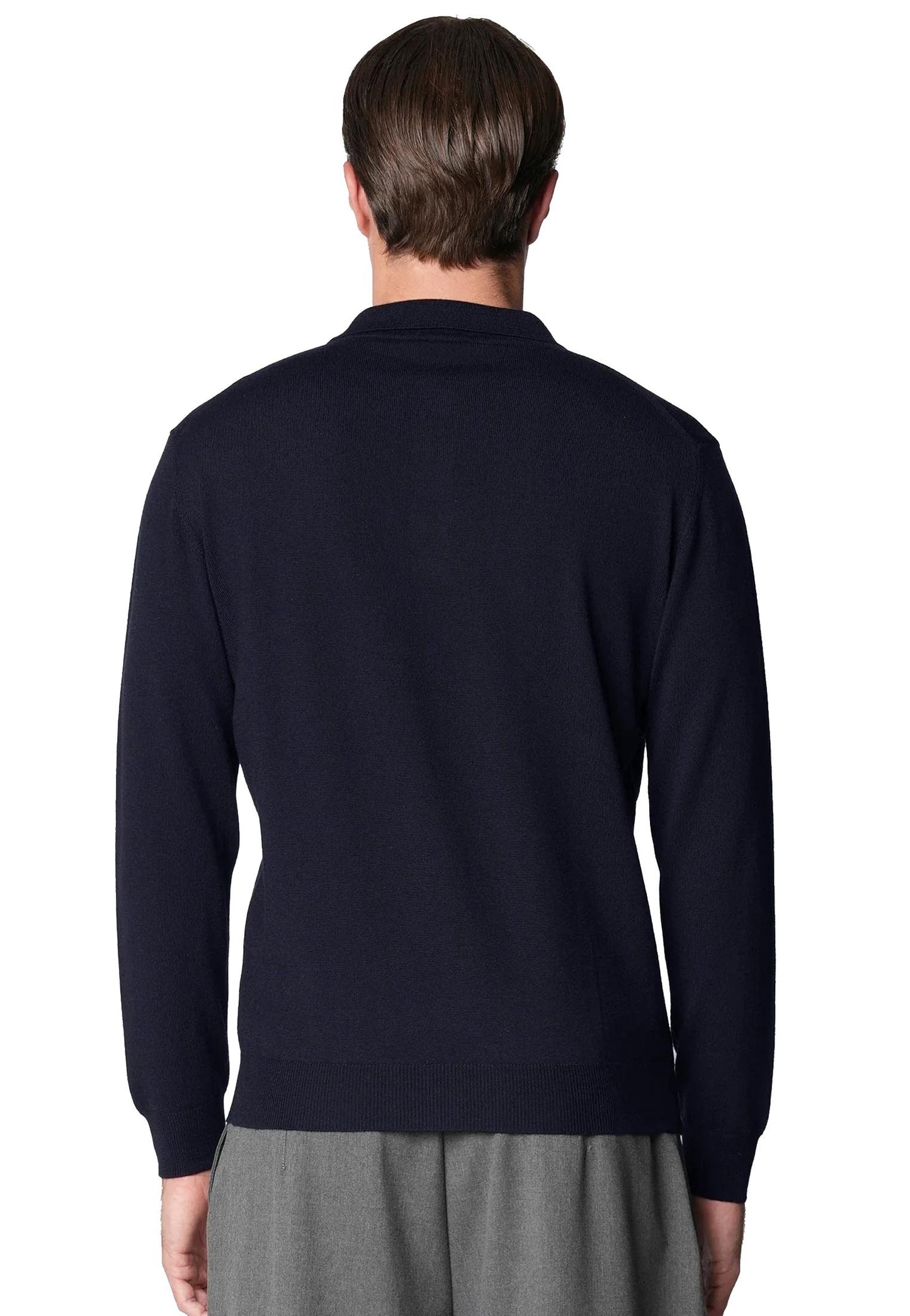 Maglia polo blu scuro lana merino extrafine Bellwood A25 0325M0005 000015000015 BELLWOOD