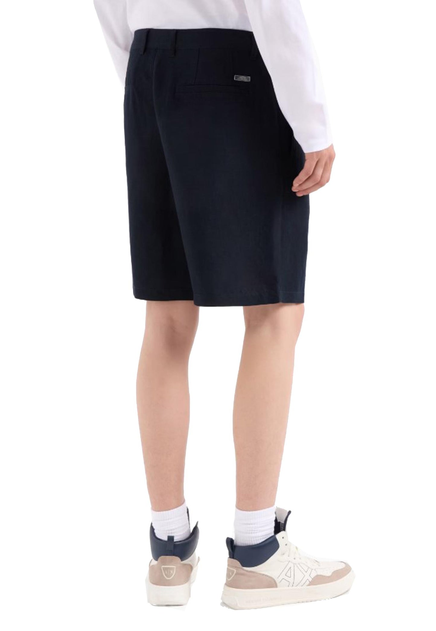 Bermuda Pantaloni corti misto lino blu Armani Exchange P25