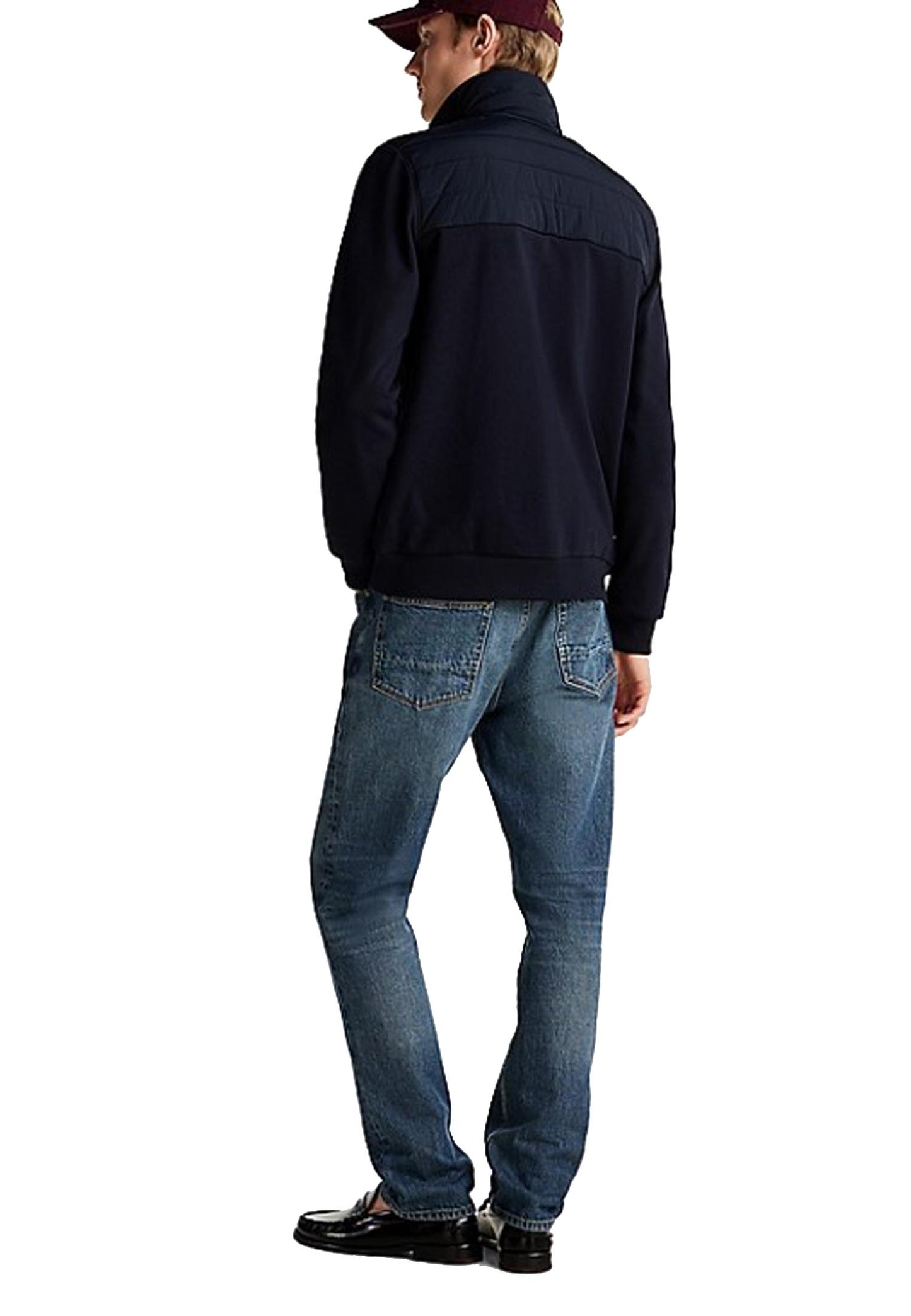 Felpa trapuntata con zip blu navy Tommy Hilfiger P25