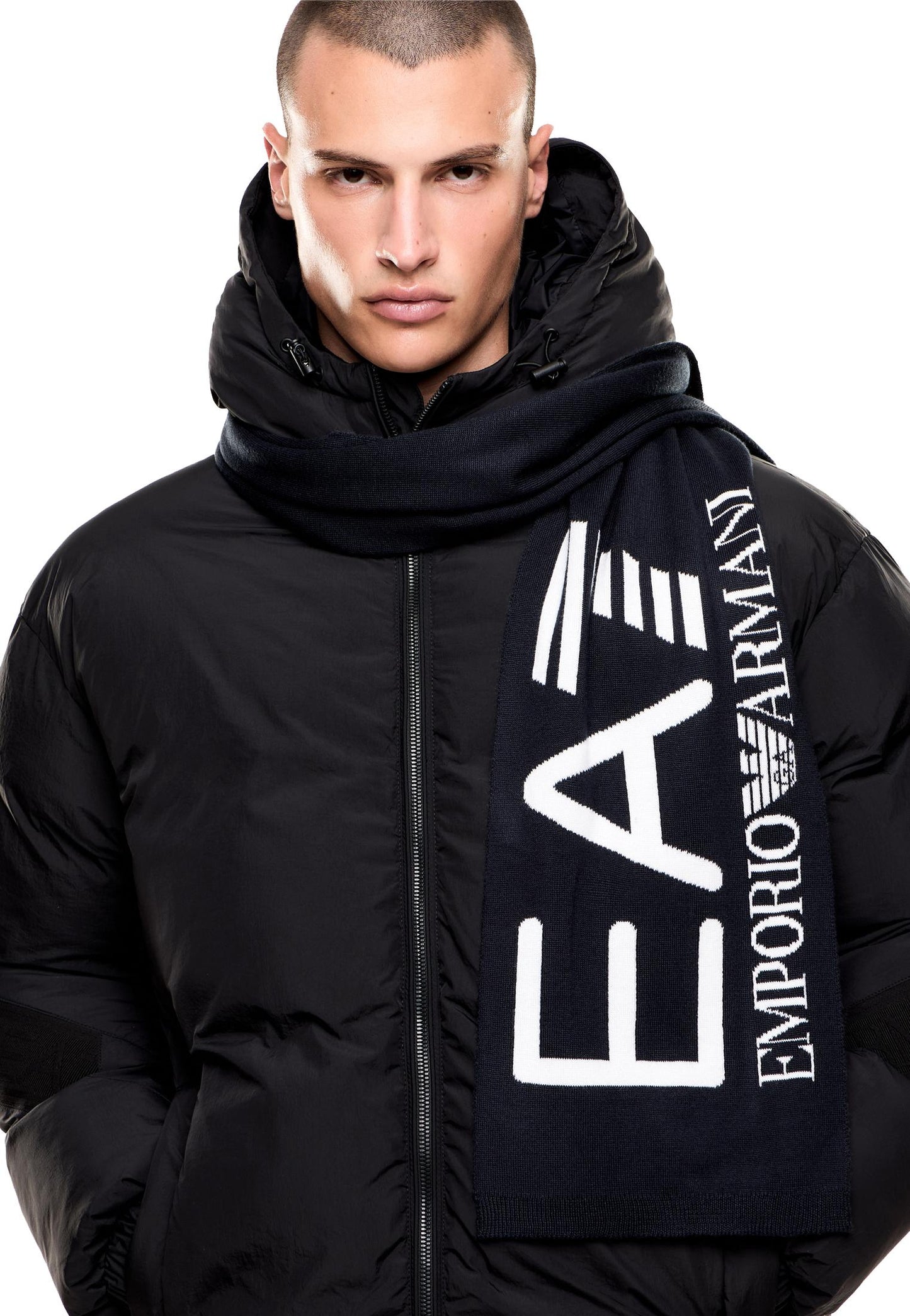 Sciarpa blu e logo bianca Visibility EA7 Armani A25 7X000007 AF11994 MB038MB038 EA7