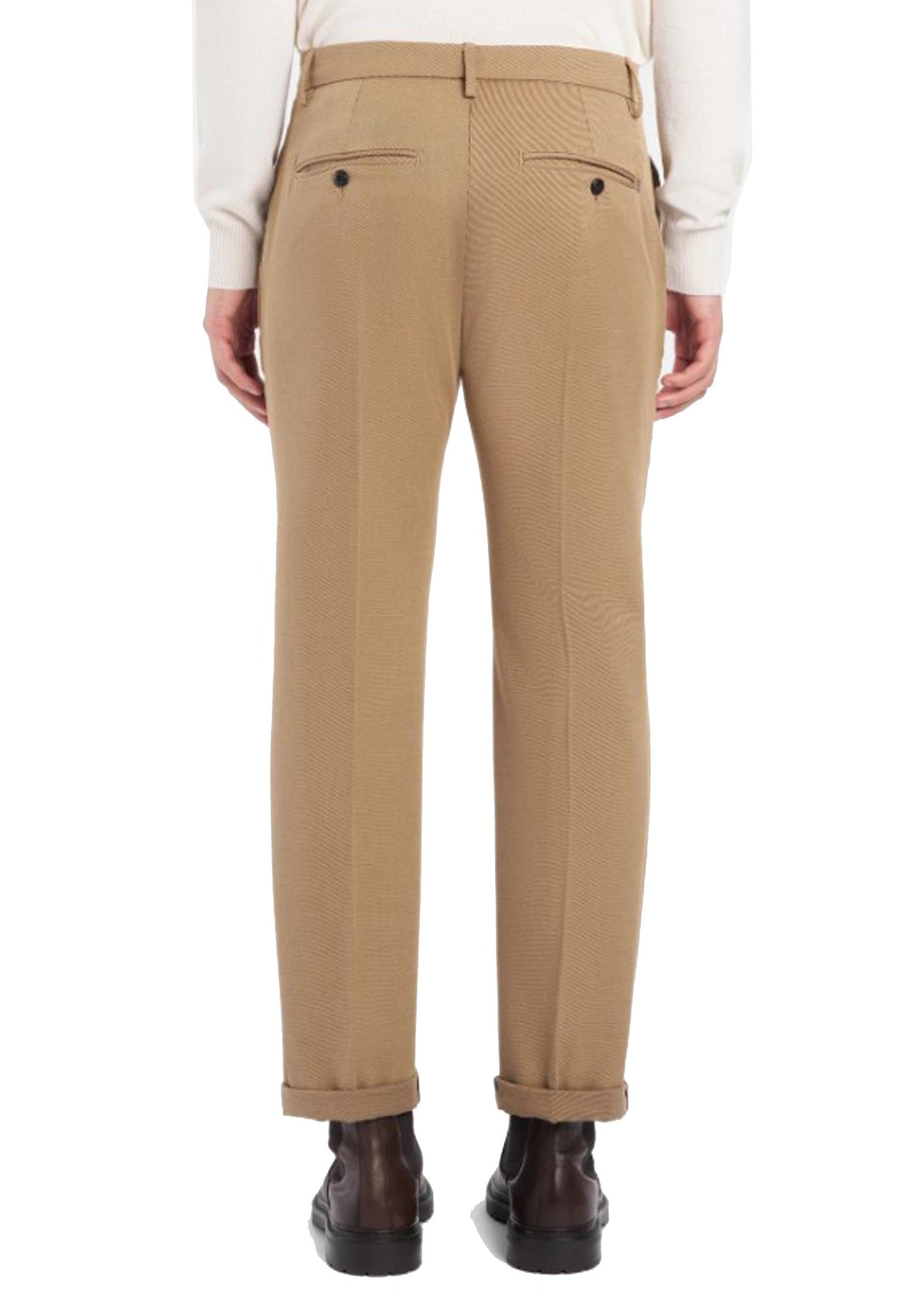 Pantaloni marroni Gaubert relax regular fit misto lana Dondup A25 UP688 AF0047U XXX033 DONDUP