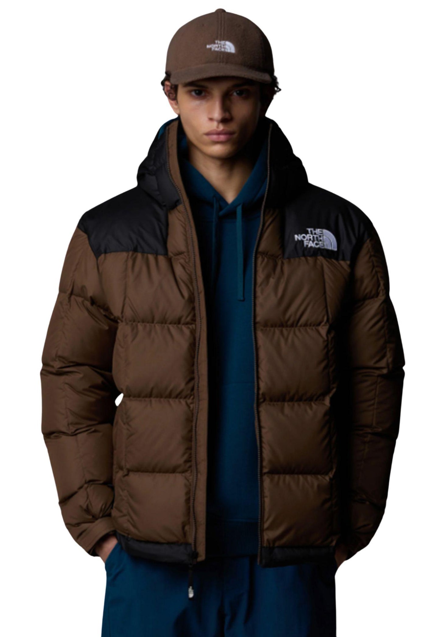 Giubbotto in piumino con cappuccio marrone The North Face Lhotse A24 NF0A853C1OI1 NF1OINF1OI THE NORTH FACE
