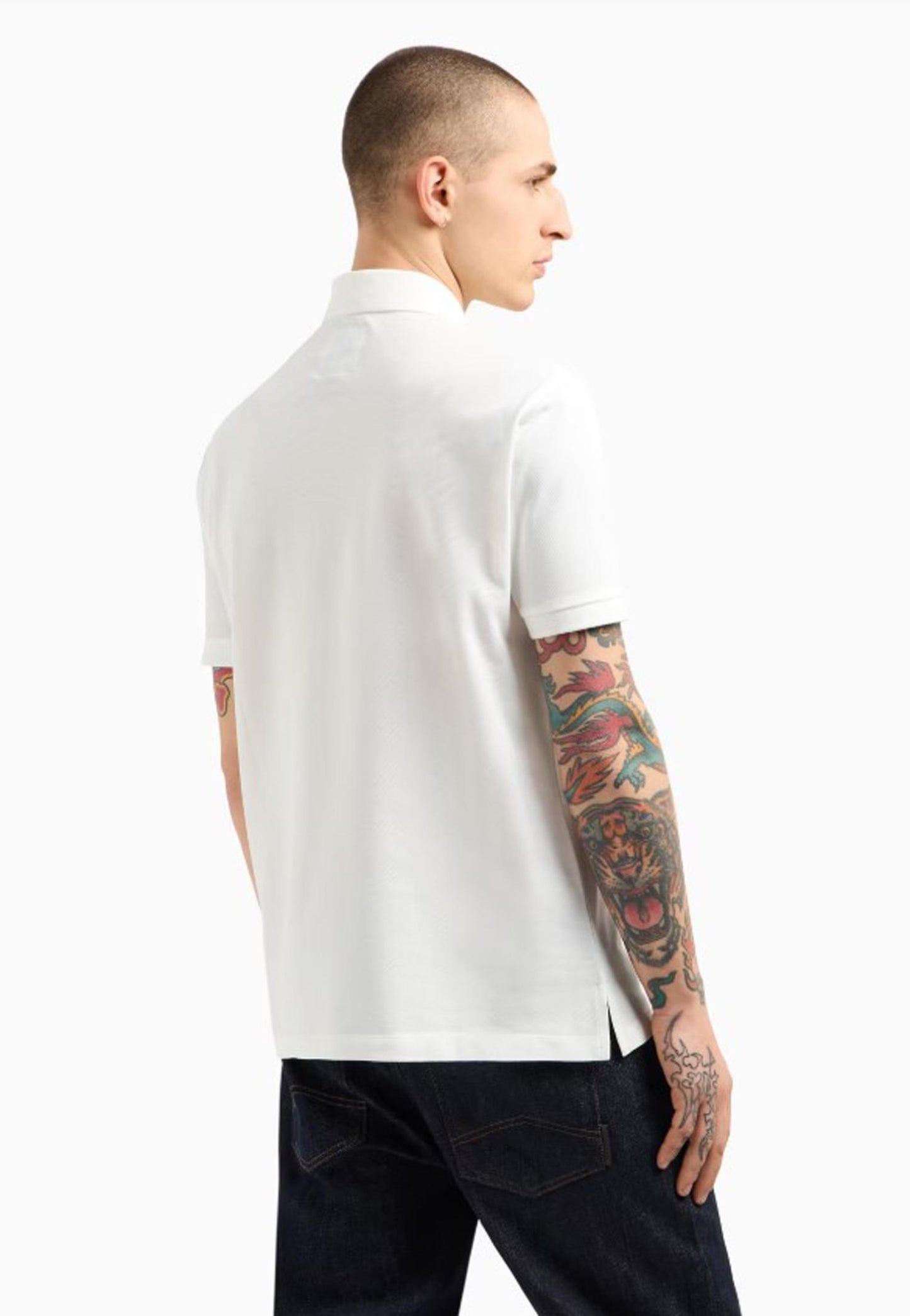 Polo cotone bianca logo cuore Armani Exchange P25