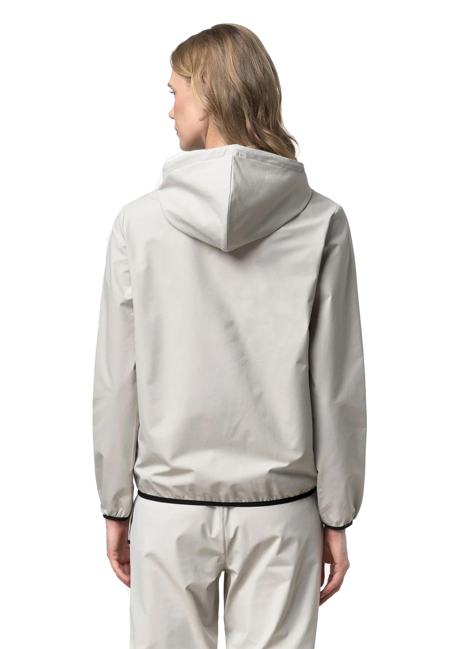 Giacca antivento antipioggia beige con cappuccio Journeer K-way P26 K5138FW 634634 K-WAY