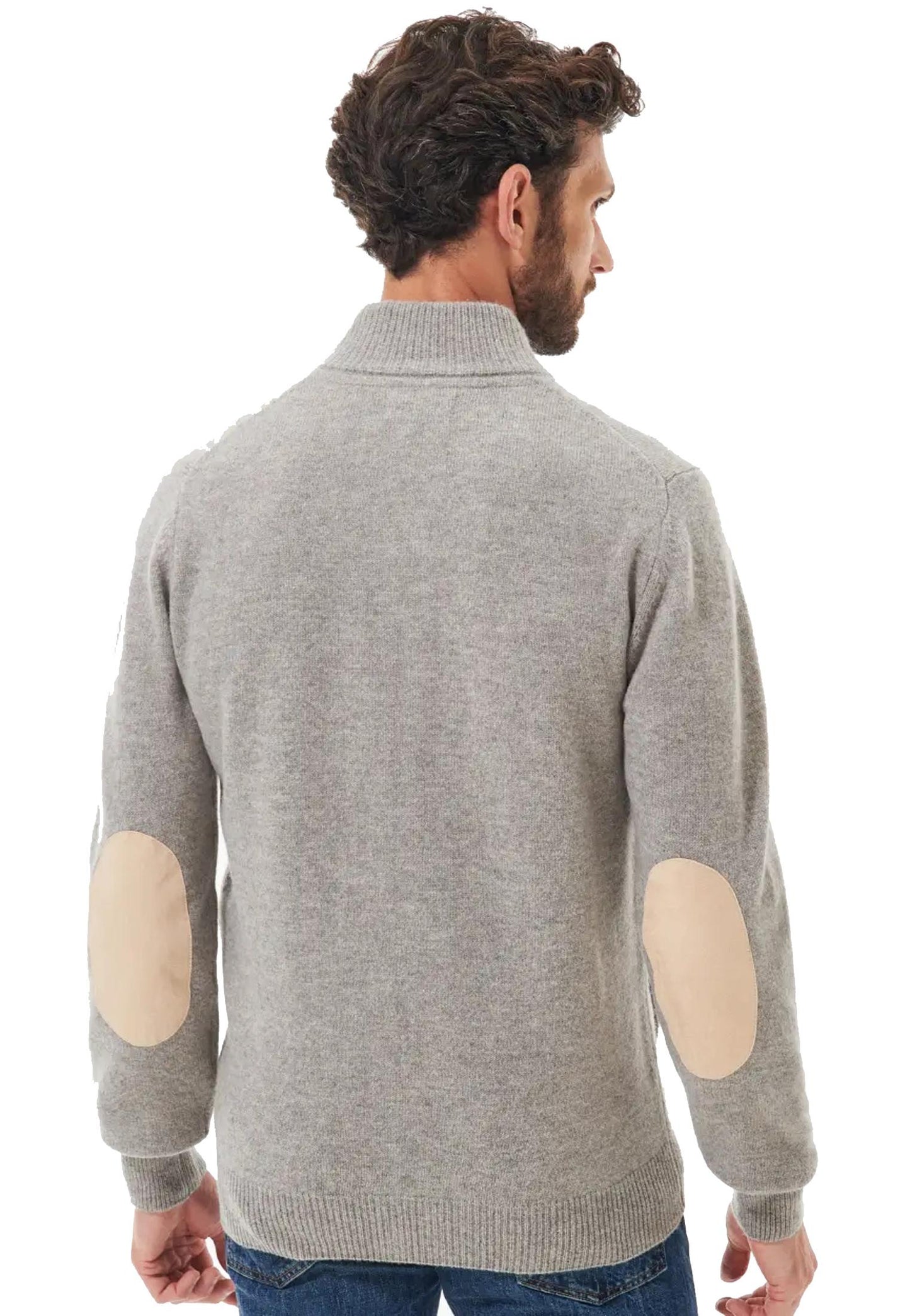 Maglione beige maglia grossa lana Patch Barbour A25 252MMKN0731 ST16ST16 BARBOUR