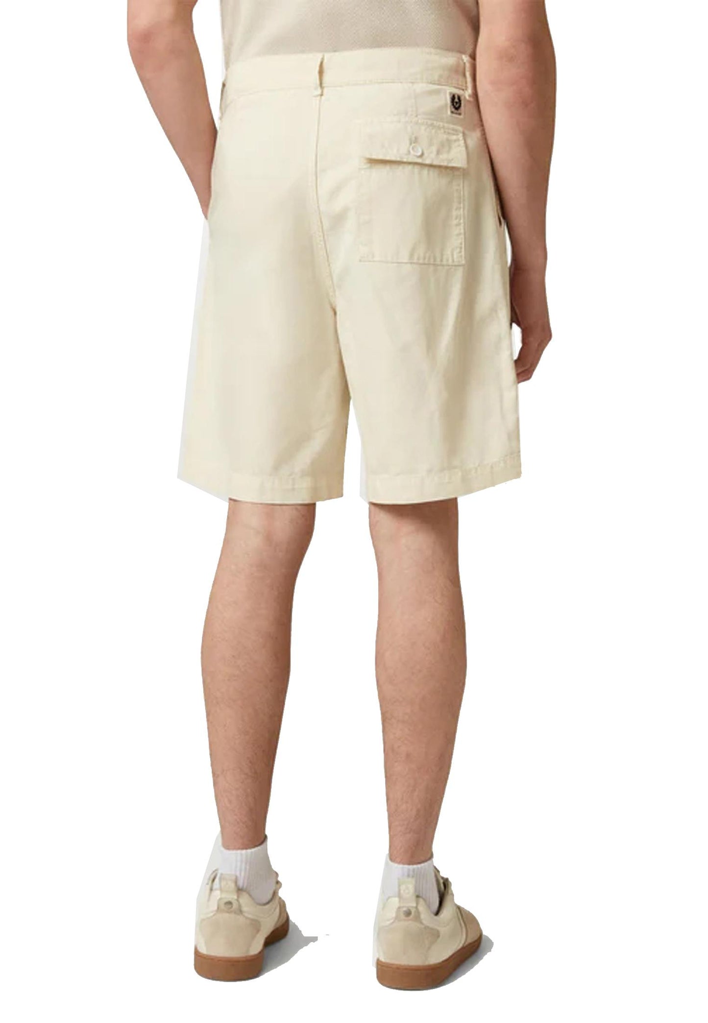 Pantaloni corti bermuda cotone e lino beige Maritime Belstaff P26 106385 Silver BirchSilver Birch BELSTAFF
