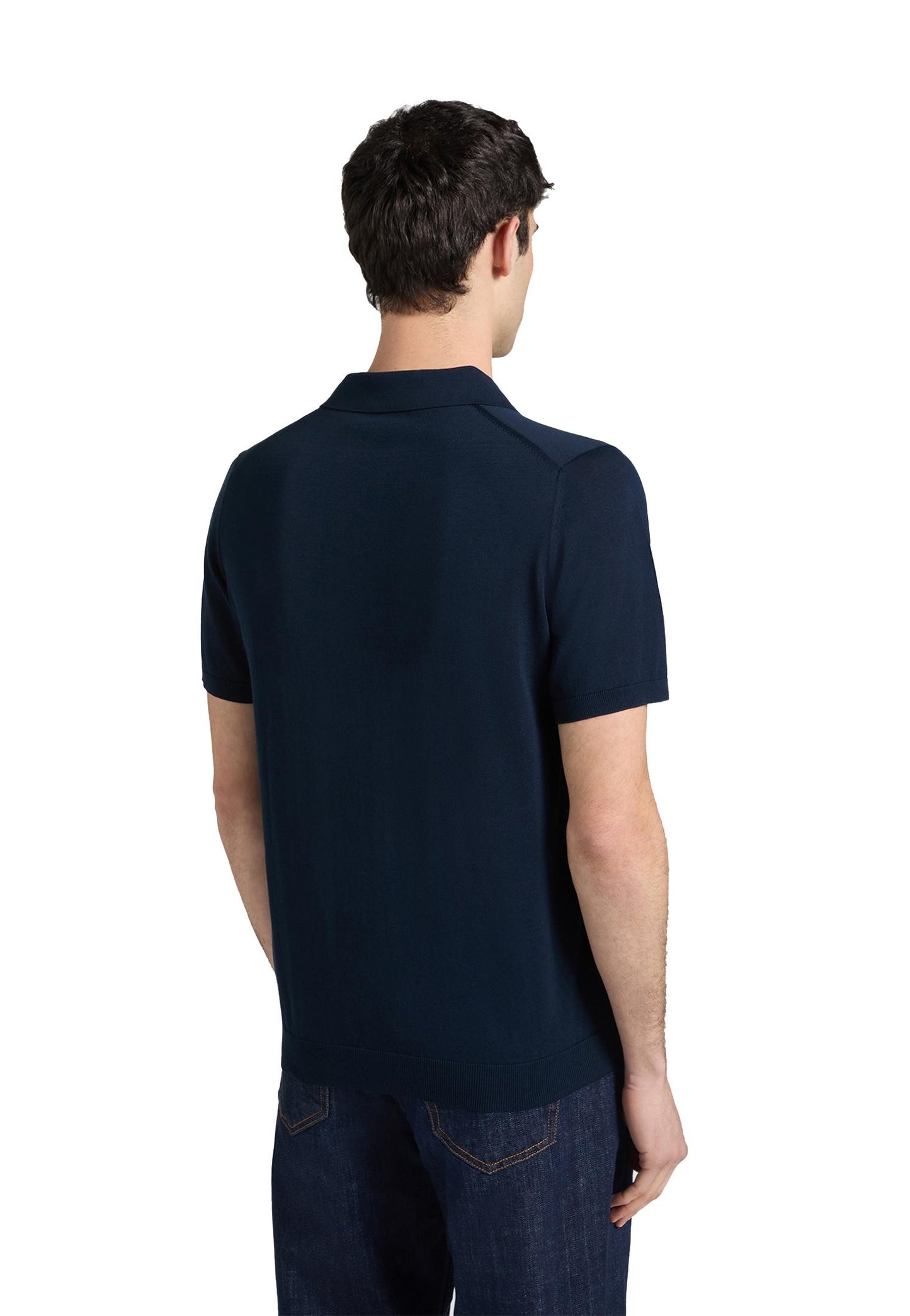 Polo manica corta blu in maglia scollo a v Harmont&Blaine P26 HRQ885031076 801801 HARMONT&BLAINE