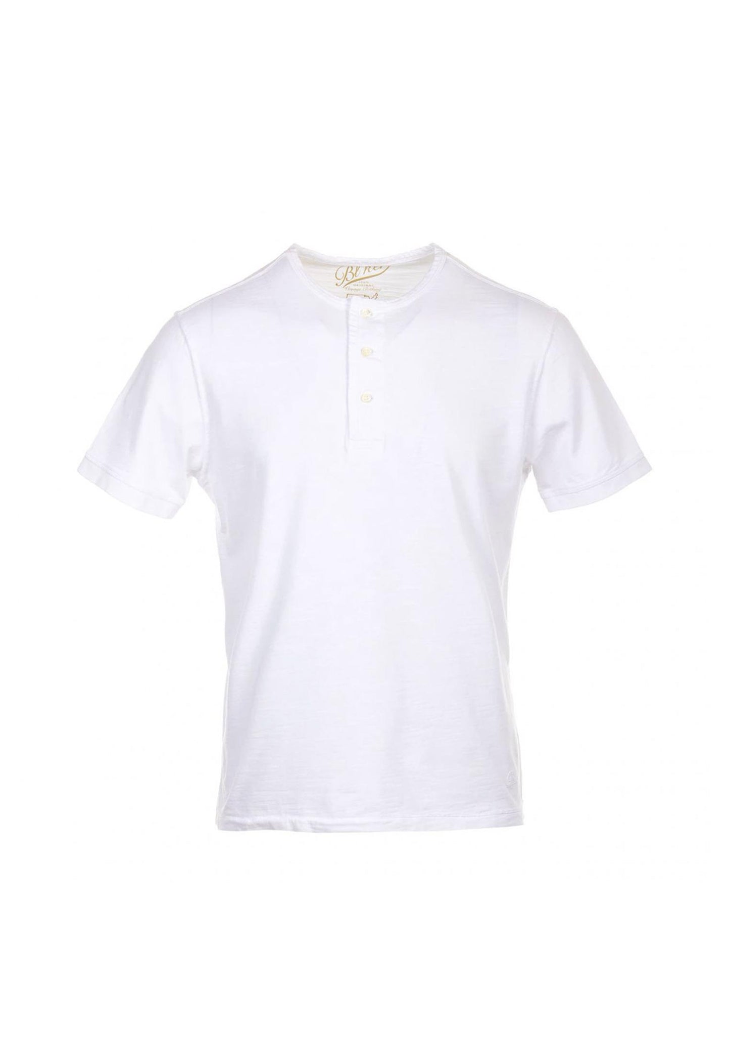 T-shirt girocollo con bottoni bianca Champlain Blker P26 1011 White BLKER