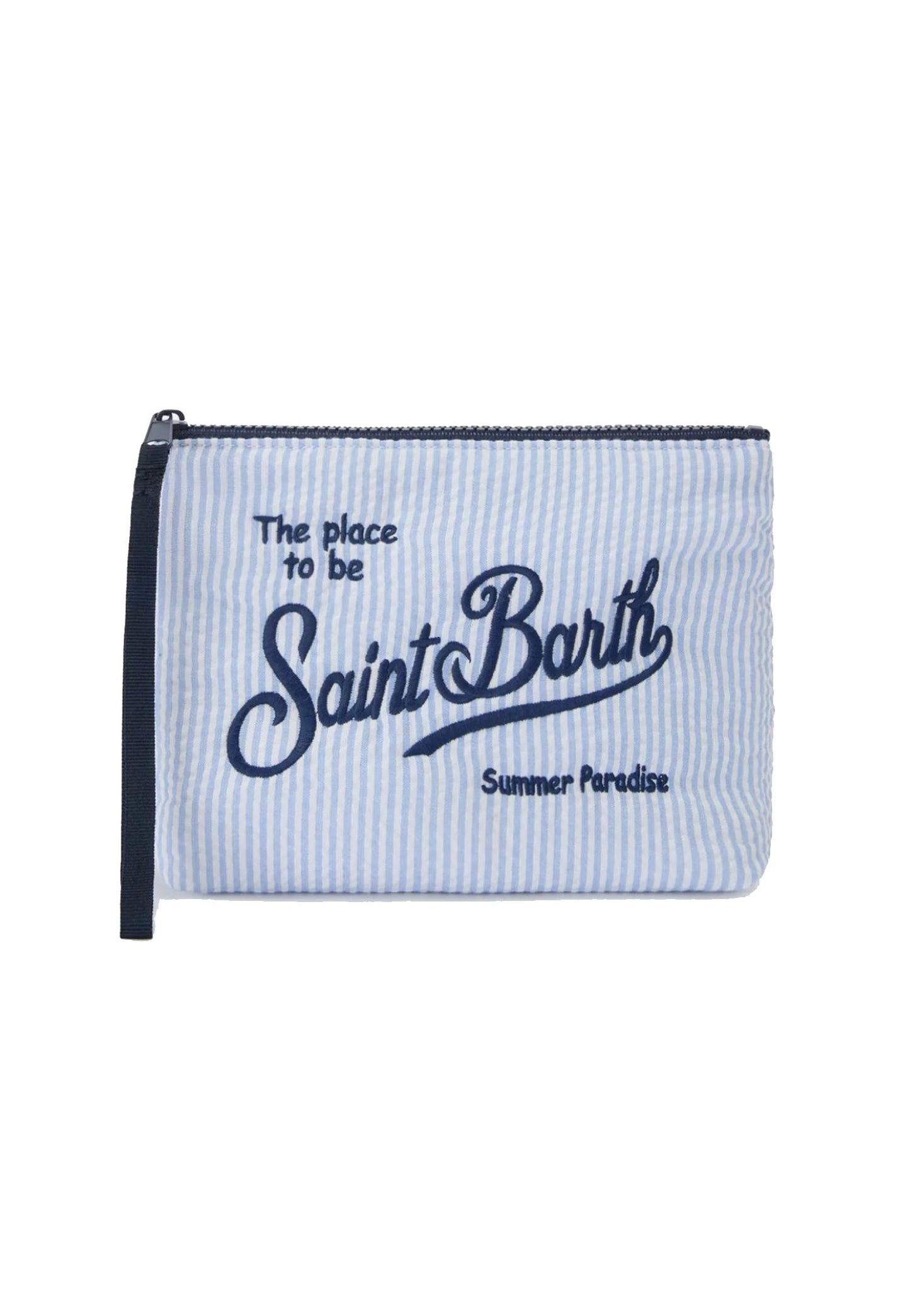 Pochette Aline striscie azzurre cotone MC2 Saint Bart P26 ALI0049 00361L00361L MC2