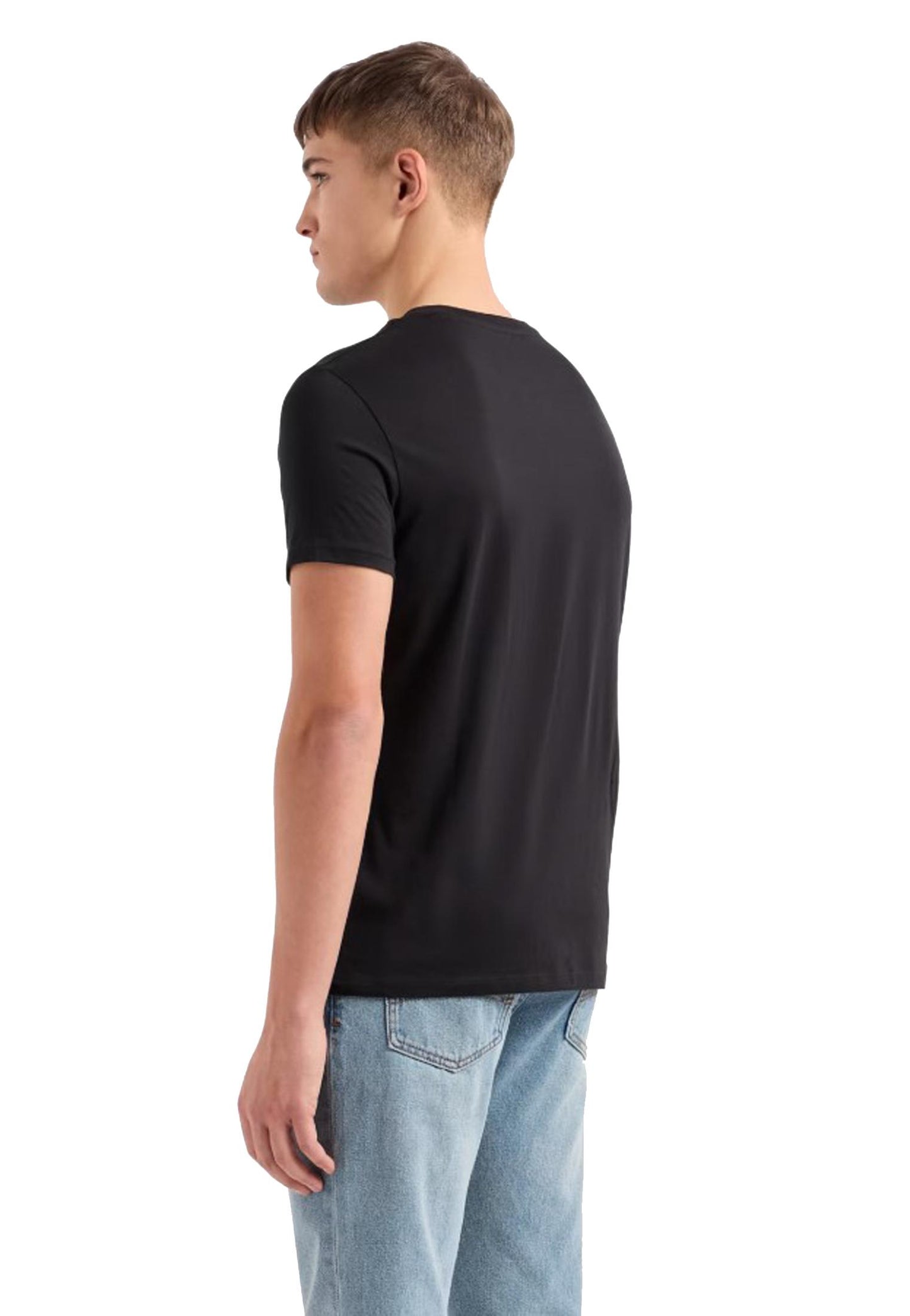 T-shirt girocollo nera cotone slim fit Armani Exchange P25