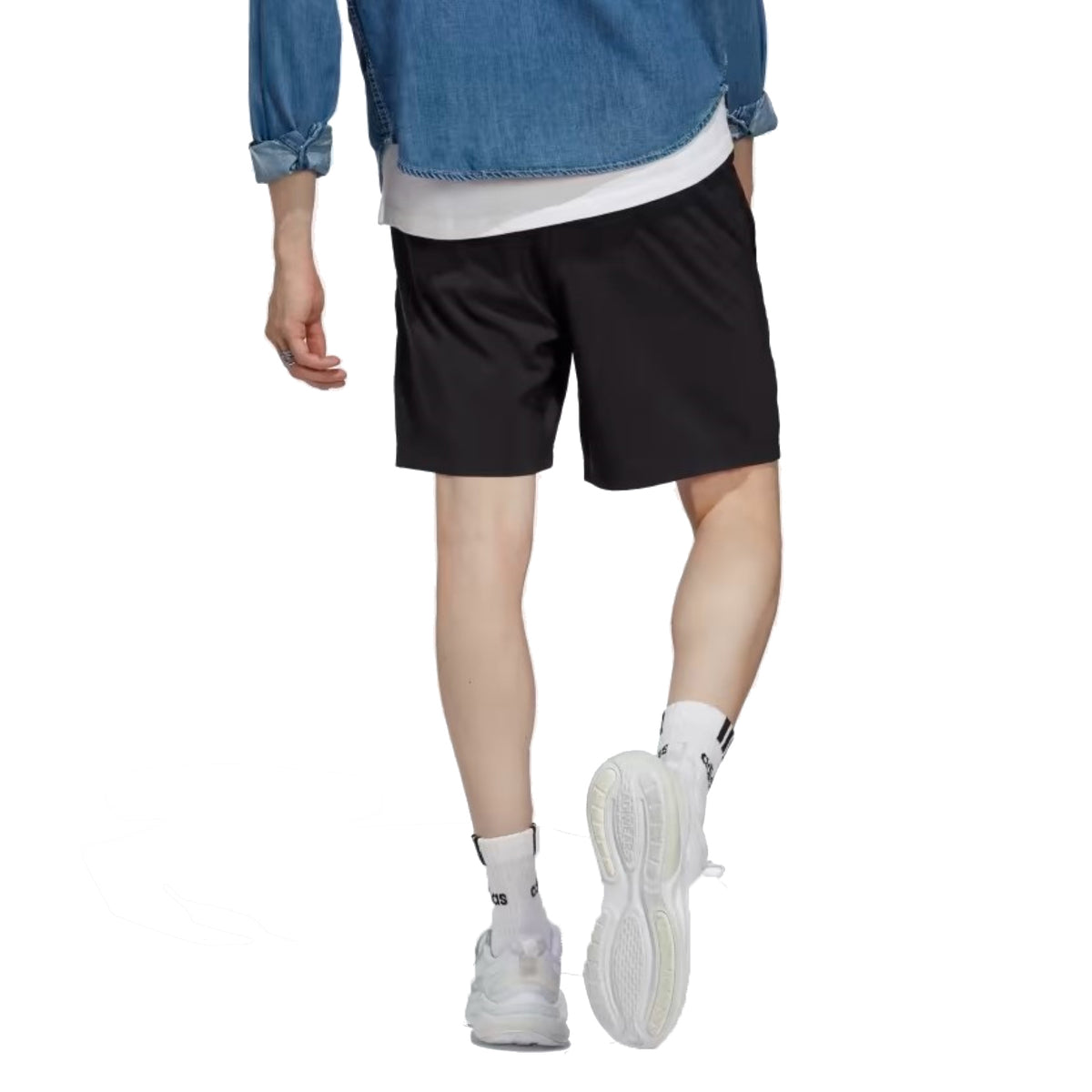 Shorts essentials in poliestere neri con logo Adidas A24 IC9392 / ADIDAS 
