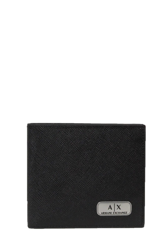 Portafoglio in pelle nero con logo frontale Armani Exchange A24 958098CC843 0002000020 ARMANI EXCHANGE 