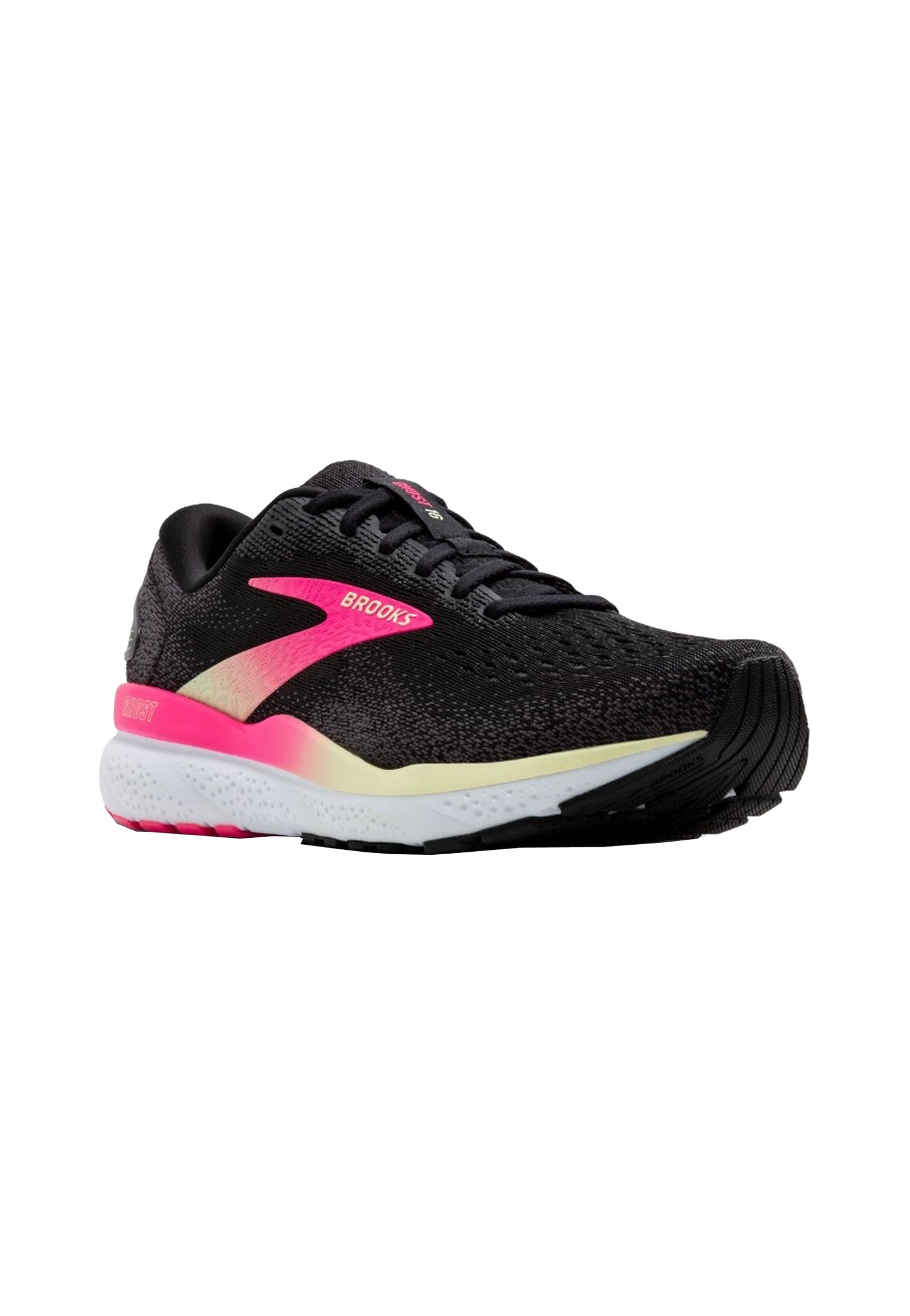 Scarpe sneakers da corsa donna nere e rosa Ghost 16 Brooks A24 GHOST 16 120407 B074BLACK PINK YELLOW BROOKS 