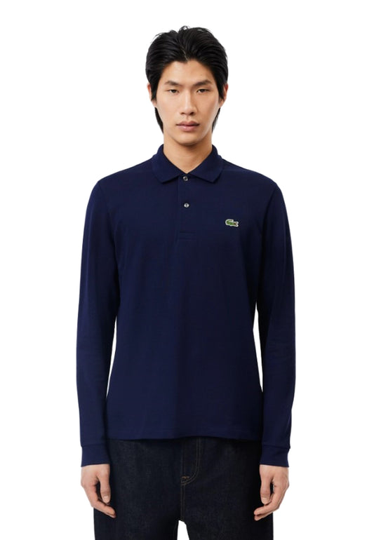 Polo a maniche lunghe blu navy con logo Lacoste A24 L1312 166166 LACOSTE 
