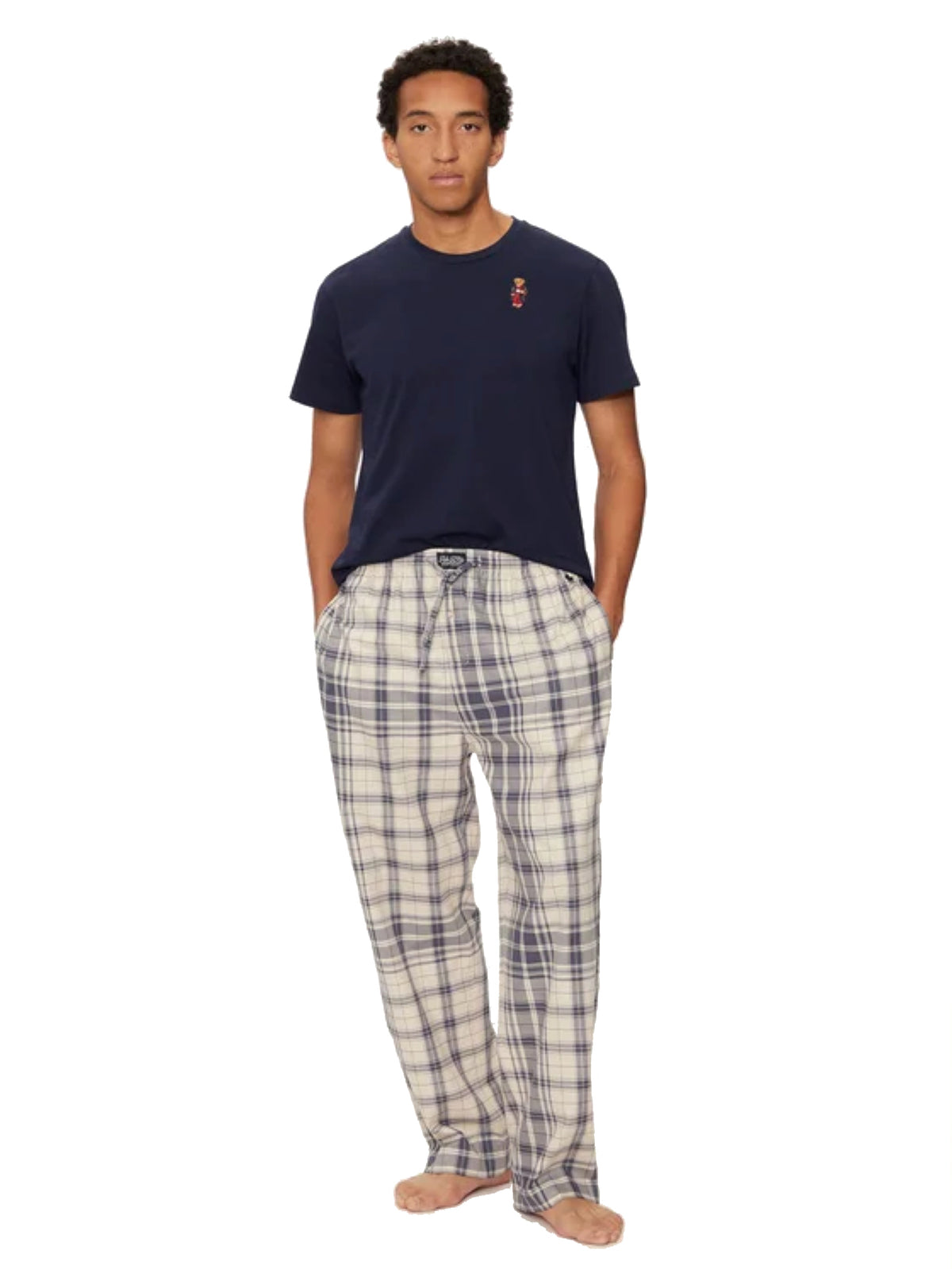 Pigiama t-shirt e pantaloni blu/beige Polo Ralph Lauren A24 714931645003 / POLO RALPH LAUREN 
