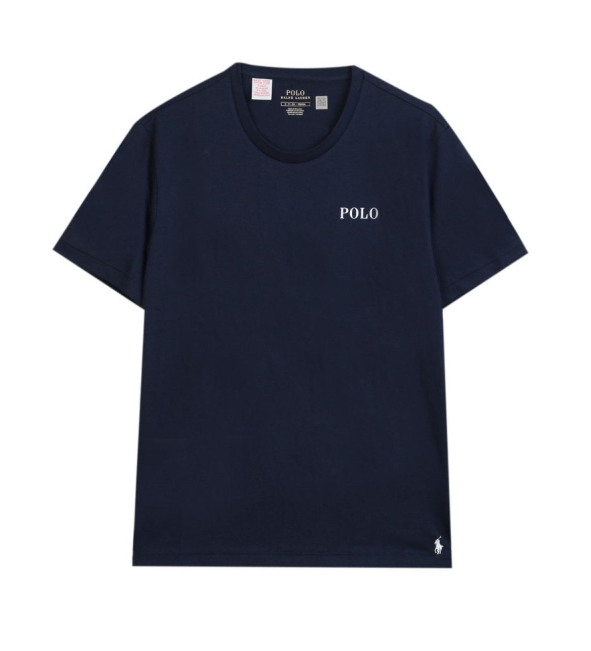 T-shirt in cotone con scritta sul lato sinistro blu navy Polo Ralph Lauren A24 714931650005 / POLO RALPH LAUREN 