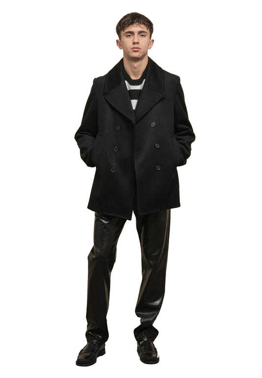 Cappotto doppiopetto nero foderato Brighton Department Five A25 UC012_51M_2TF0344_  000 816816 DEPARTMENT FIVE 