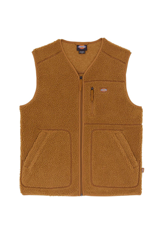Gilet smanicato pile teddy marrone chiaro Mount Hope Dickies A25 DK0A4YEG0BD1 DK0BDDK0BD DICKIES 
