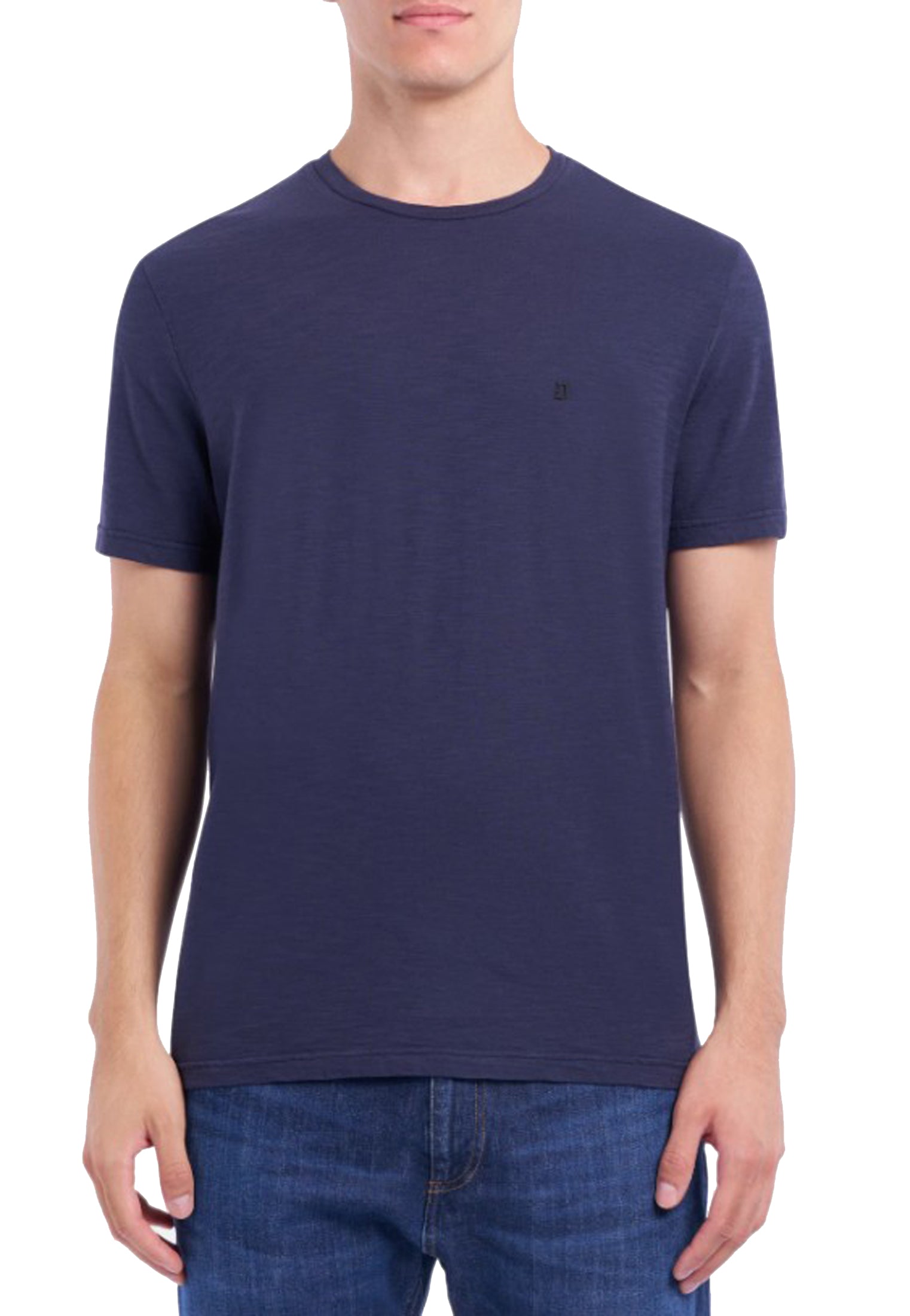 T-shirt girocollo blu cotone Dondup A25 US198 JF0195U ZL4890 DONDUP 