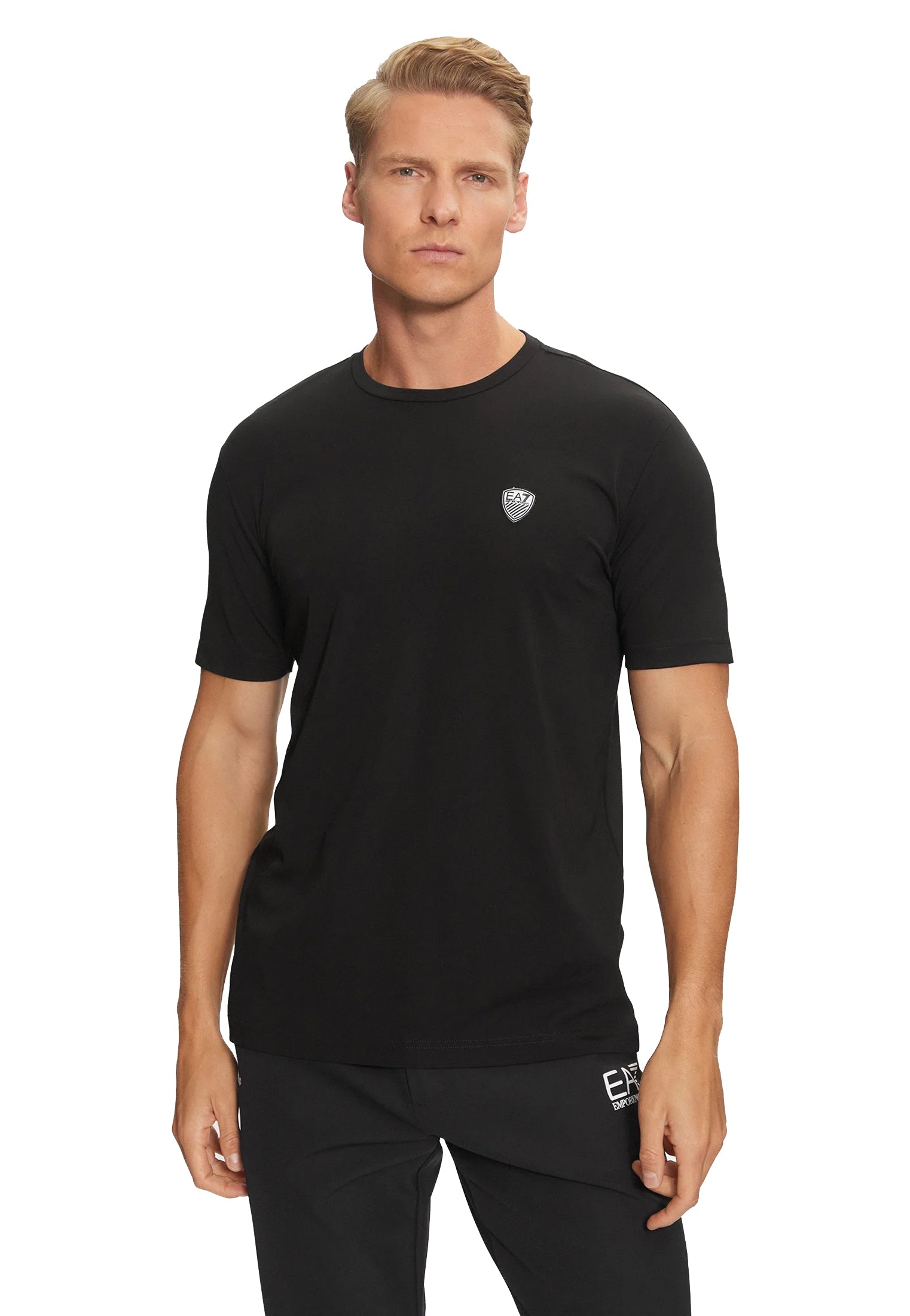 T-shirt girocollo nera viscosa EA7 Armani A25 8NPT16 PJRGZ 12001200 EA7 