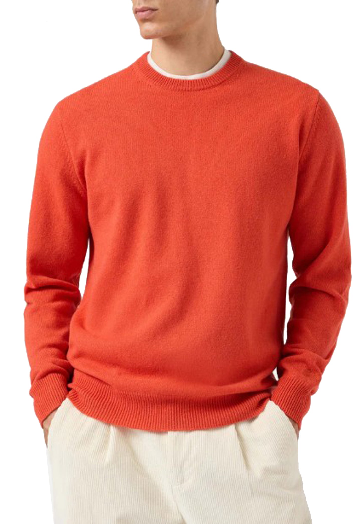 Maglione girocollo arancione lana Regent MC2 Saint Barth A25 REGE011 00039I00039I MC2 
