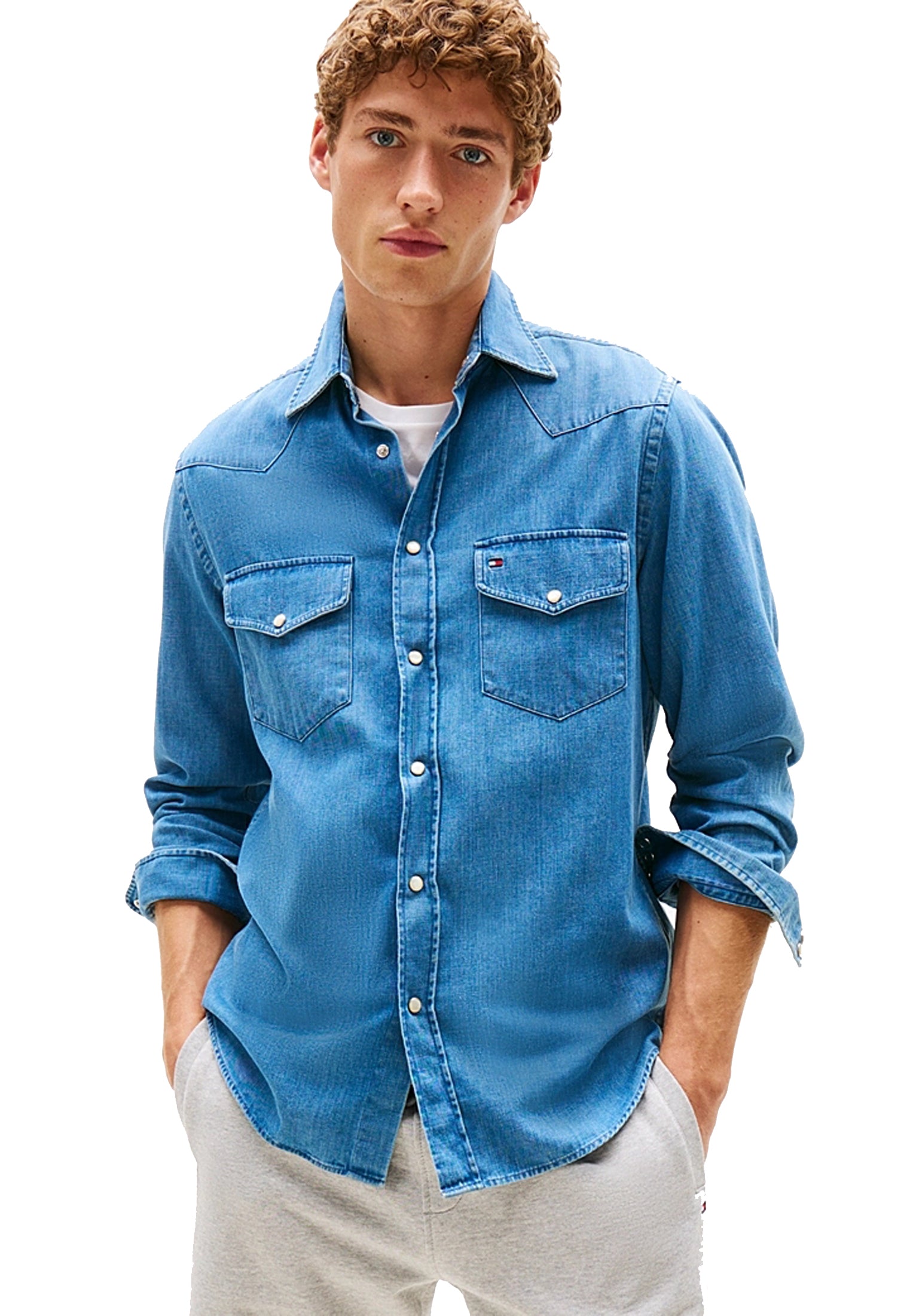 Camicia leggera denim cotone western regular fit Tommy Hilfiger A25 MW0MW394291A4 1A41A4 TOMMY HILFIGER 