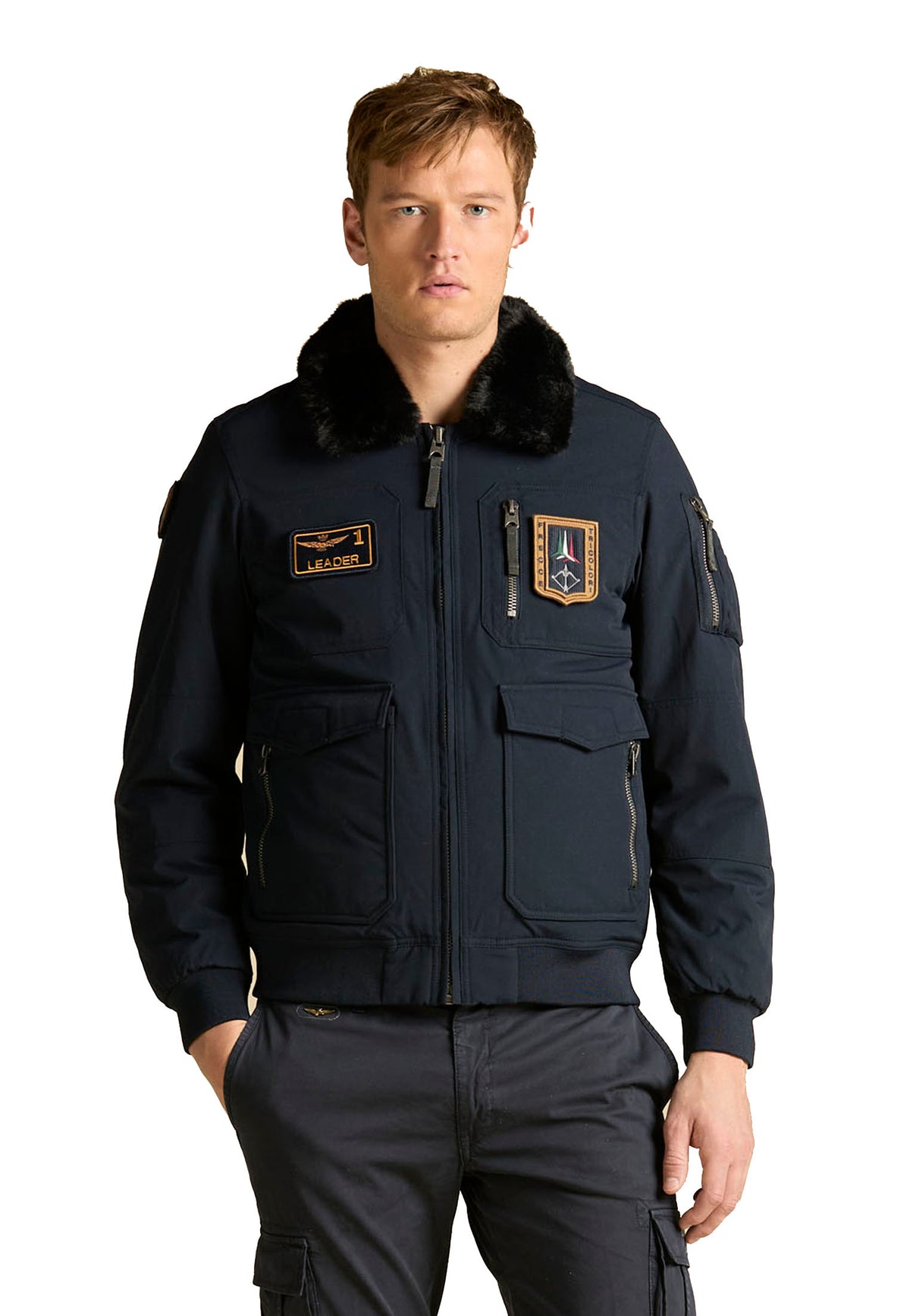 Giacca blu scura imbottita uomo Pilot Aeronautica Militare A26 262AB3108UCT03151 0839508395 AERONAUTICA MILITARE 