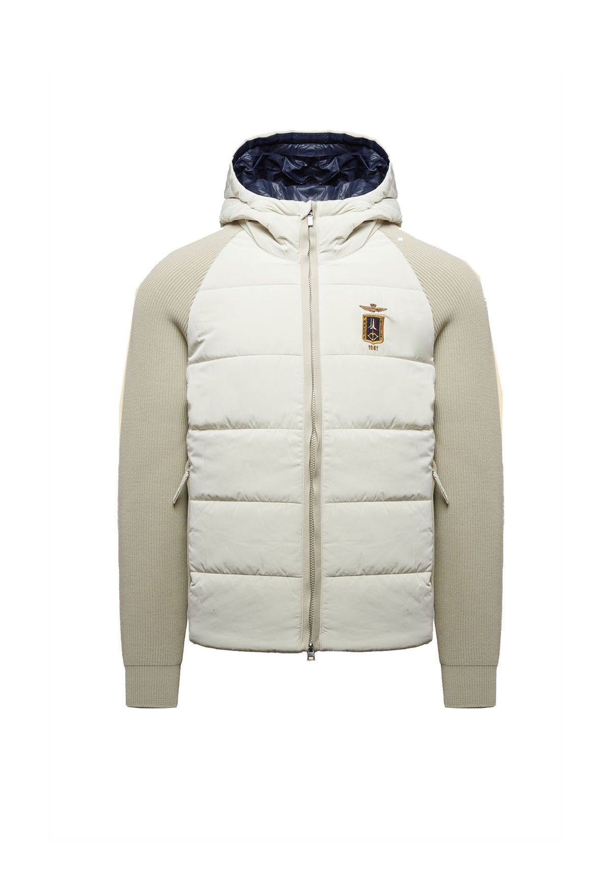 Giacca imbottita beige maglia a costa Aeronautica Militare A26 262AM1389UCL00005 7310473104 AERONAUTICA MILITARE 