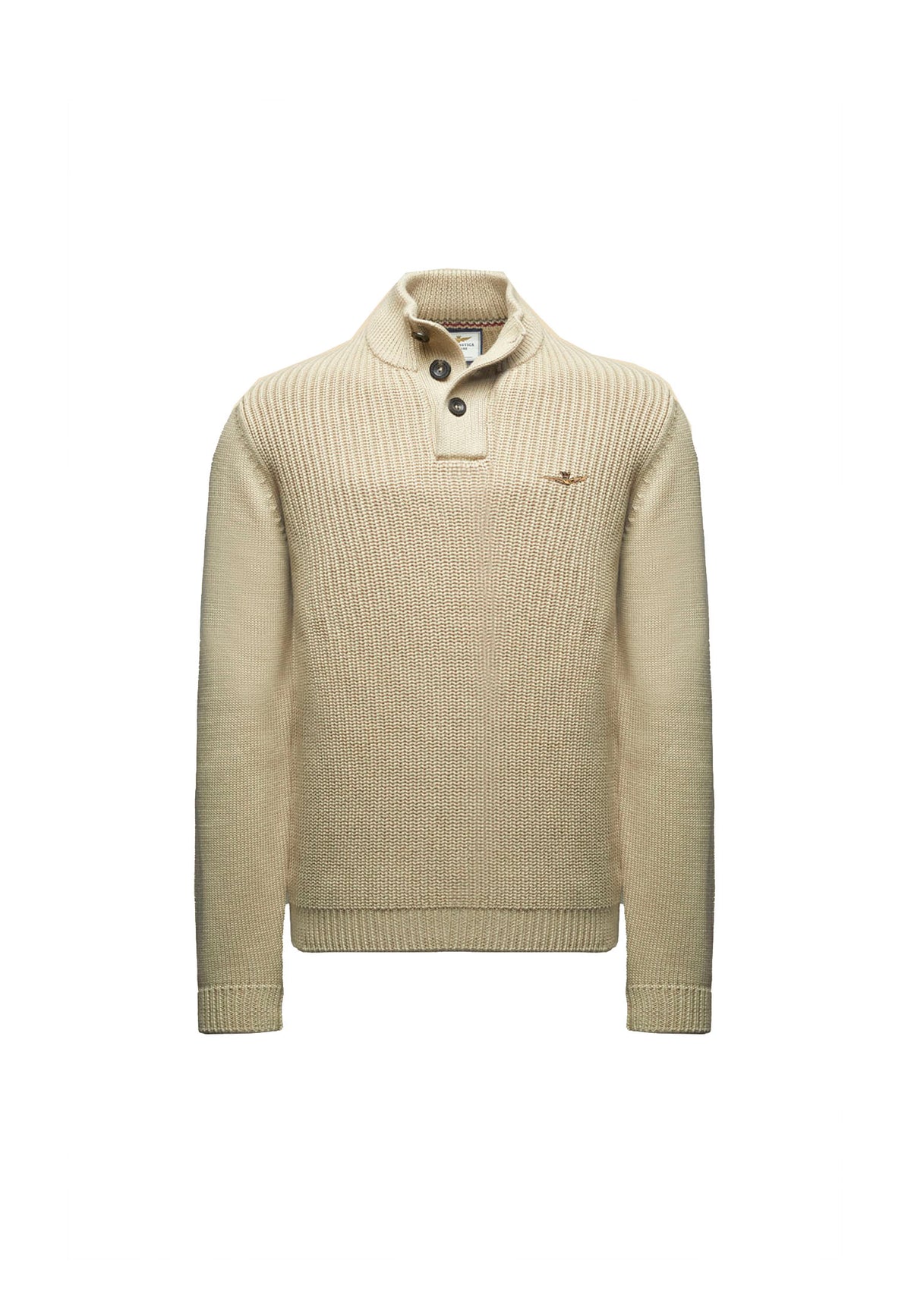 Maglia beige cotone con bottoni Aeronautica Militare A26 262MA1572UL00409 5764657646 AERONAUTICA MILITARE 