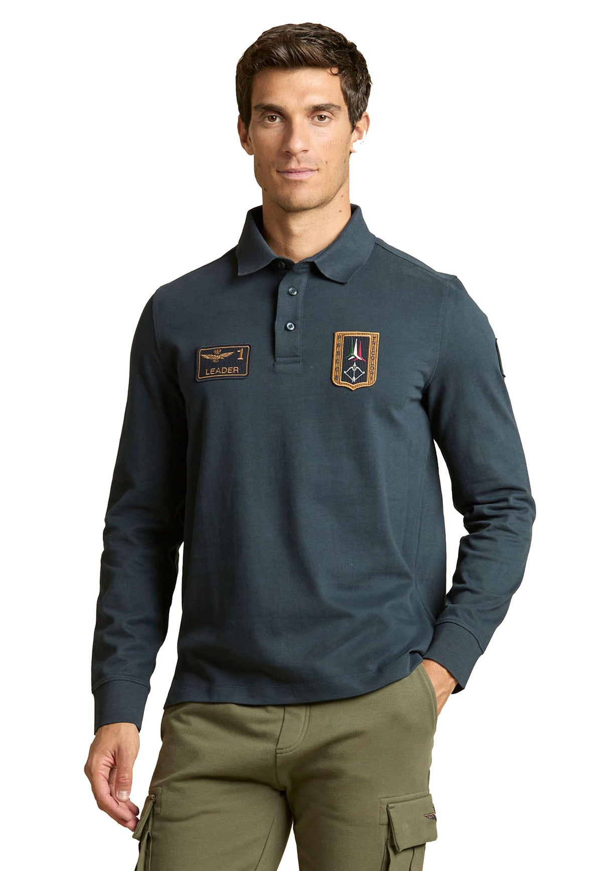 Polo a maniche lunghe cotone blu Frecce Tricolori Aeronautica Militare A26 262PO1941UJ00703 3440734407 AERONAUTICA MILITARE 