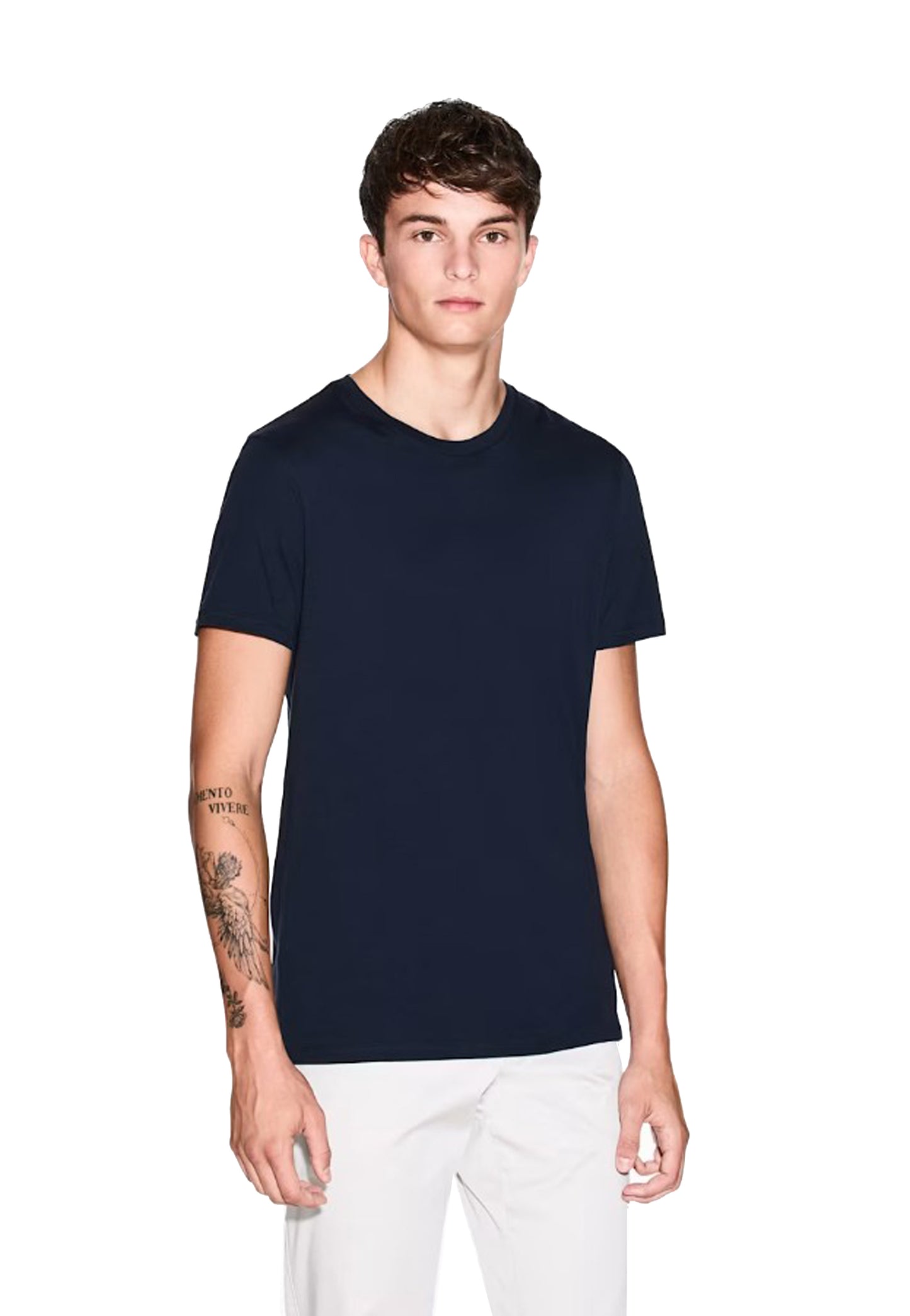 T-shirt girocollo blu cotone Essential Armani Exchange A26 8NZT74 ZJA5Z 15101510 ARMANI EXCHANGE 