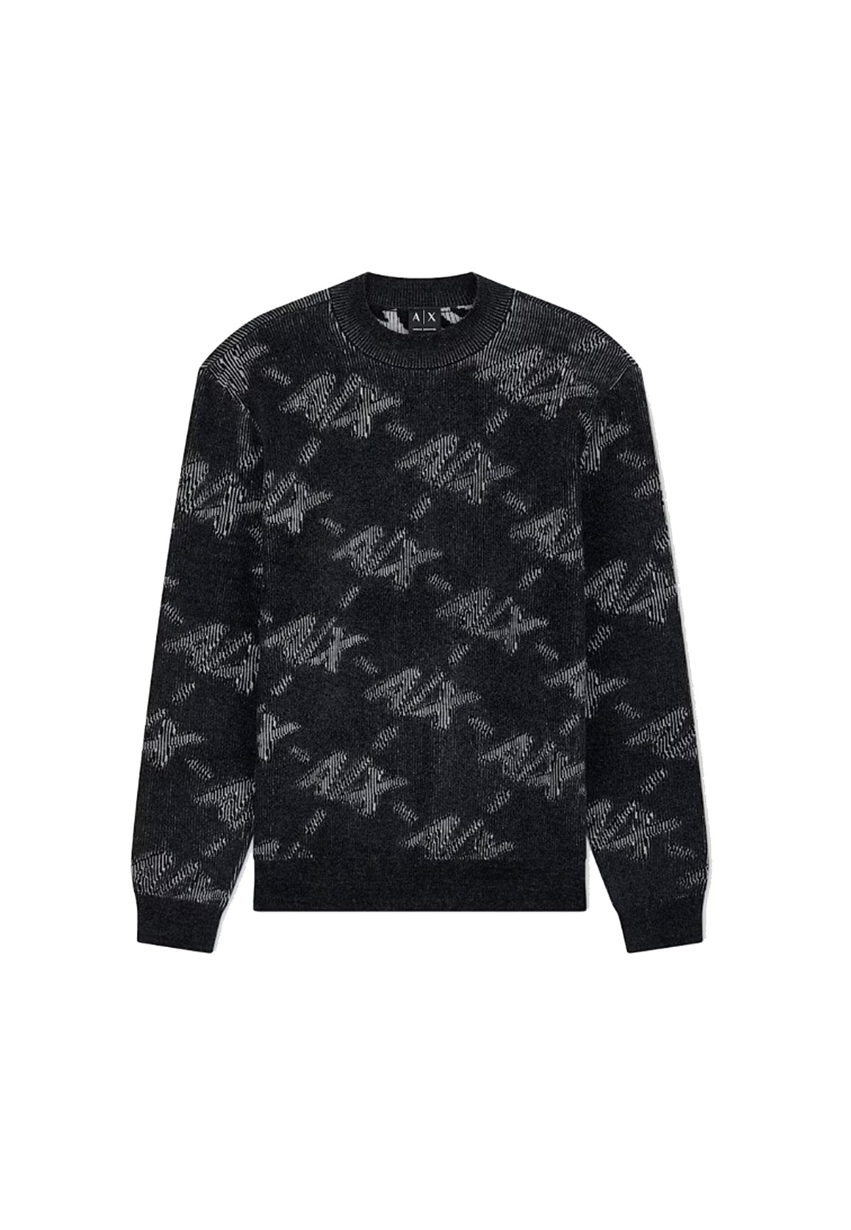 Felpa girocollo nera monogramma all over Armani Exchange A26 XM002992 AF16916 FC357FC357 ARMANI EXCHANGE 
