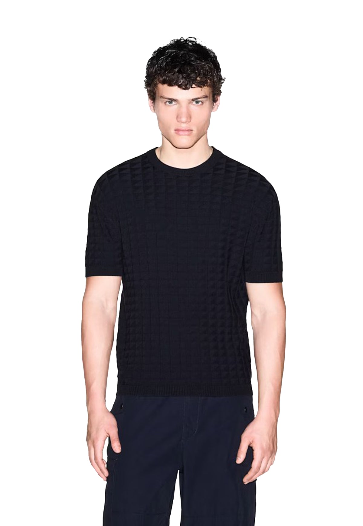 T-shirt a maglia blu navy maniche corte Armani Exchange A26 XM003007 AF10454 UB101UB101 ARMANI EXCHANGE 