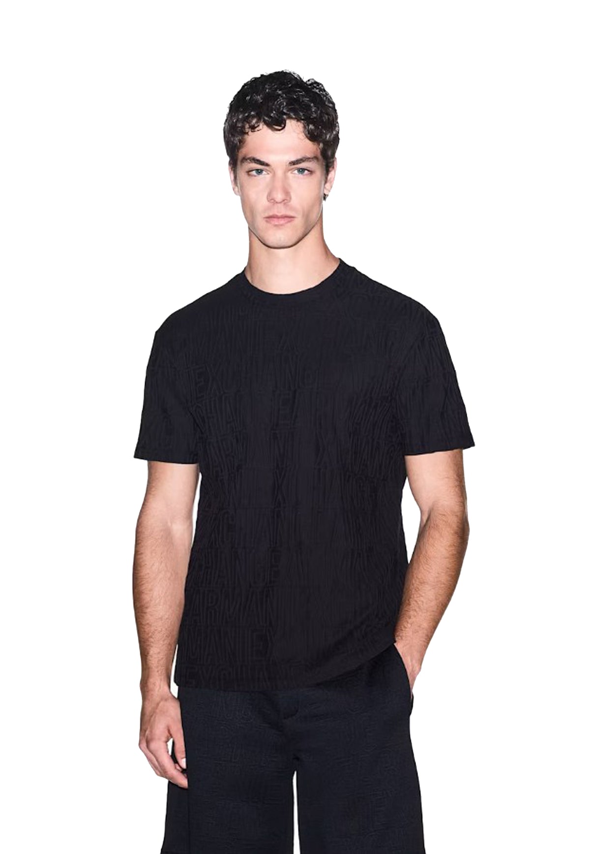 T-shirt girocollo nera cotone mercerizzato Armani Exchange A26 XM003073 AF10337 UC001UC001 ARMANI EXCHANGE 
