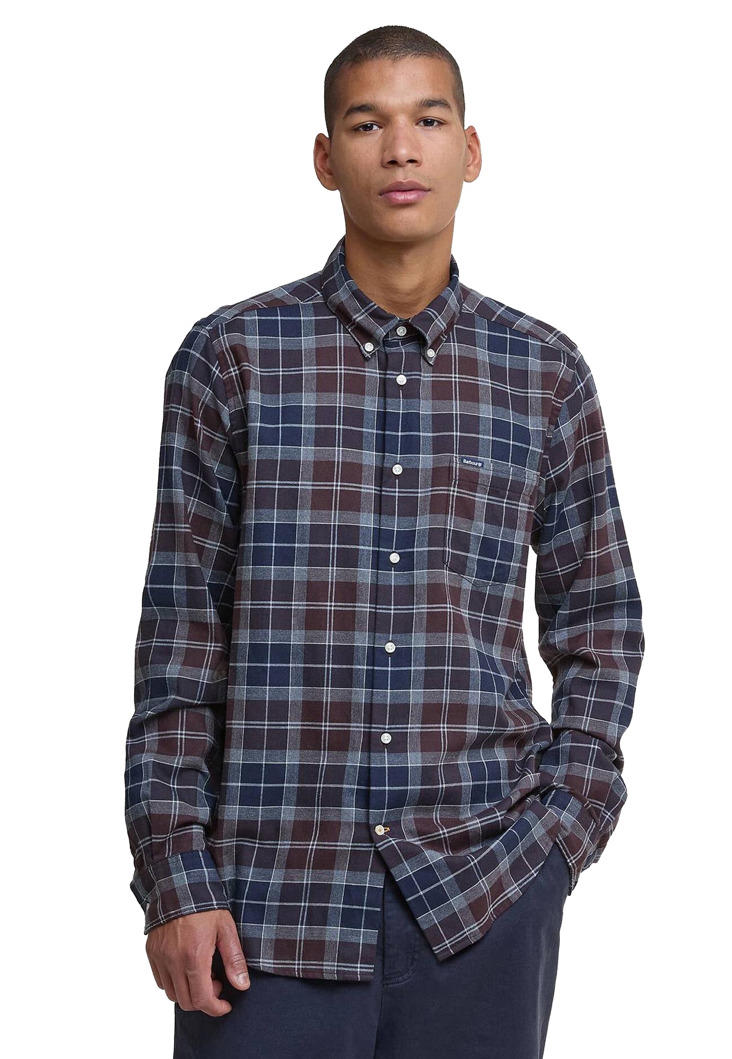 Camicia tartan blu bordeaux cotone Fortrose Barbour A26 262MMSH4991 TN38TN38 BARBOUR 