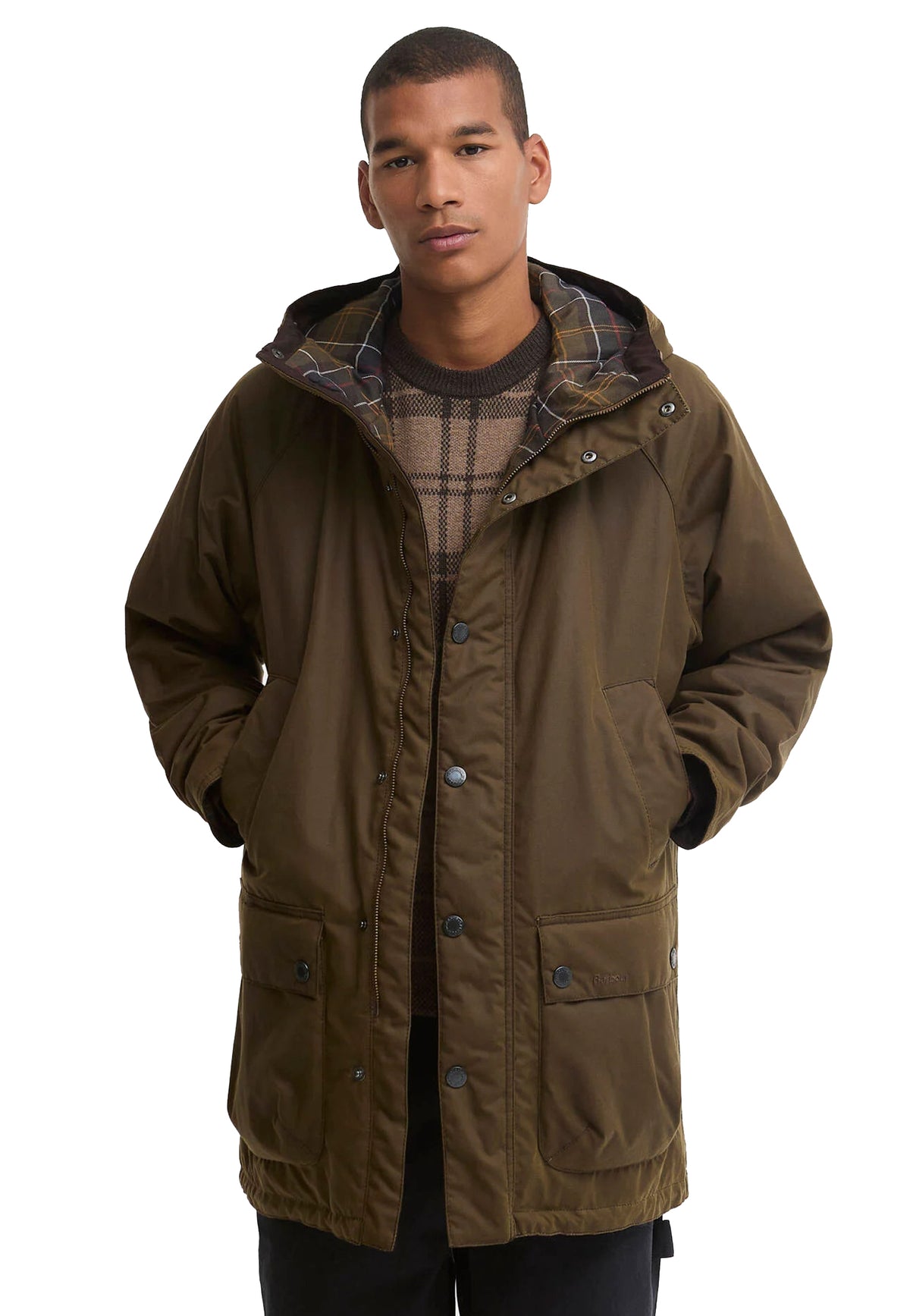 Giacca Parka lungo marrone con cappuccio cotone cerato Bedale Barbour A26 262MMWX2494 BR71BR71 BARBOUR 