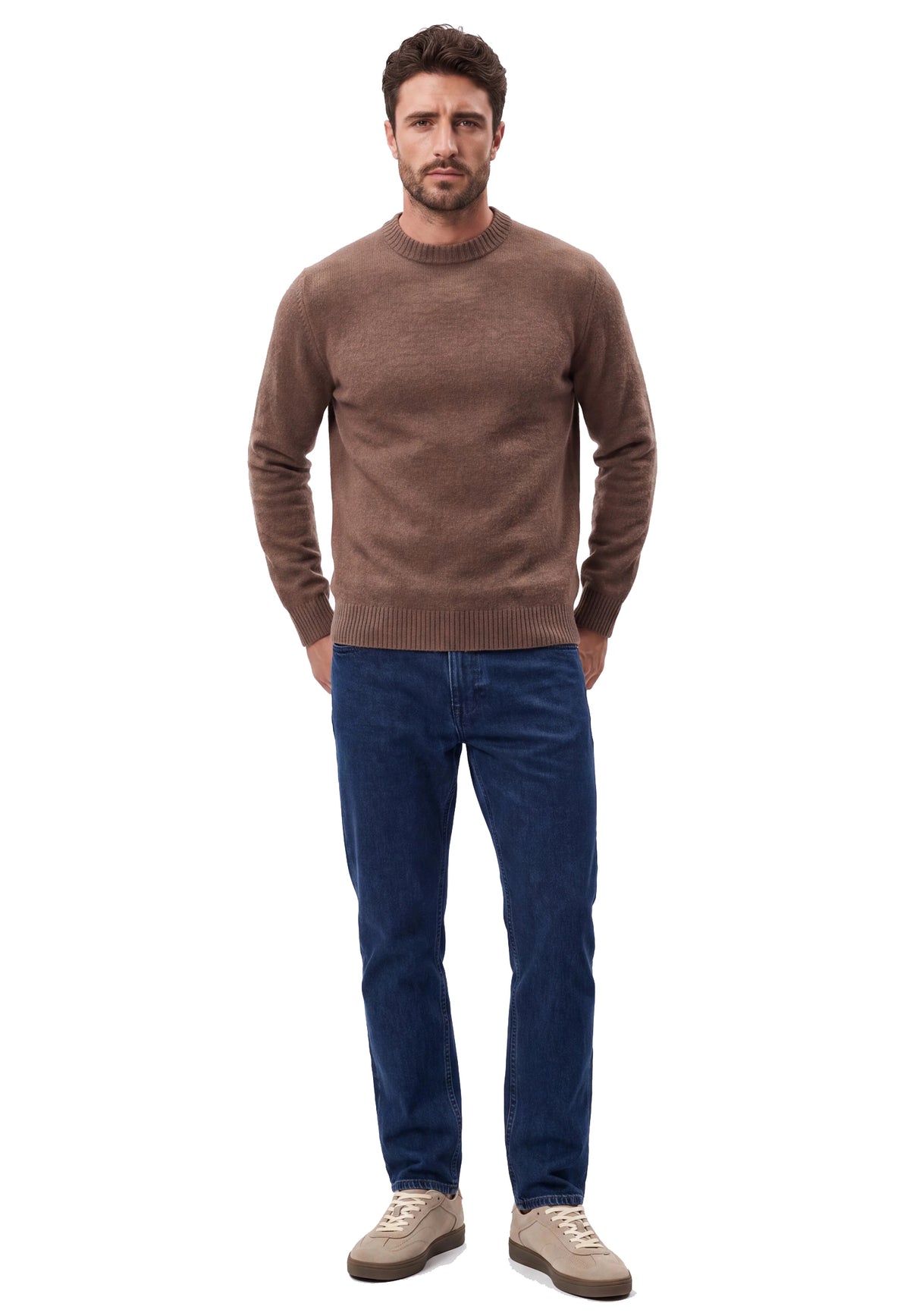 Maglione girocollo marrone cashmere Teddy 0326K7401 000017000017 BELLWOOD 