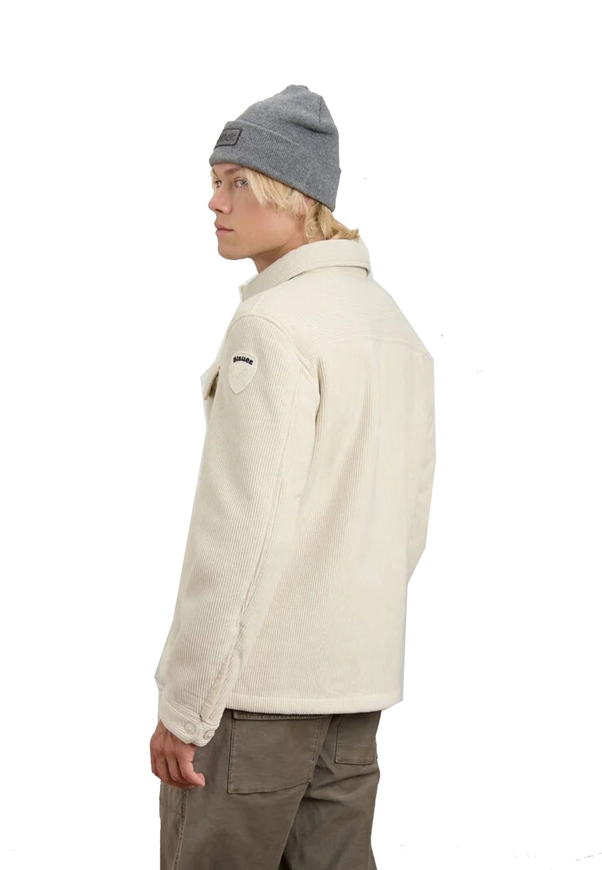 Giubbino panna velluto a costina e interno pelliccia ecologica Blauer A26 26WBLUC04254 303303 BLAUER 