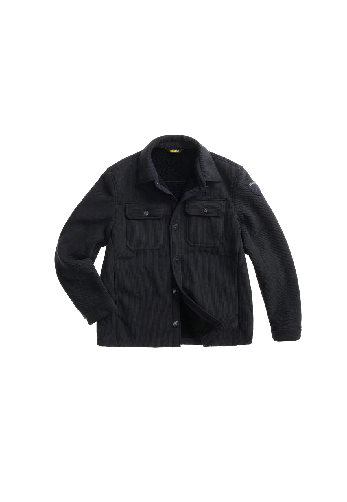 Giubbino blu velluto a costina e interno pelliccia ecologica Blauer A26 26WBLUC04254 888888 BLAUER 