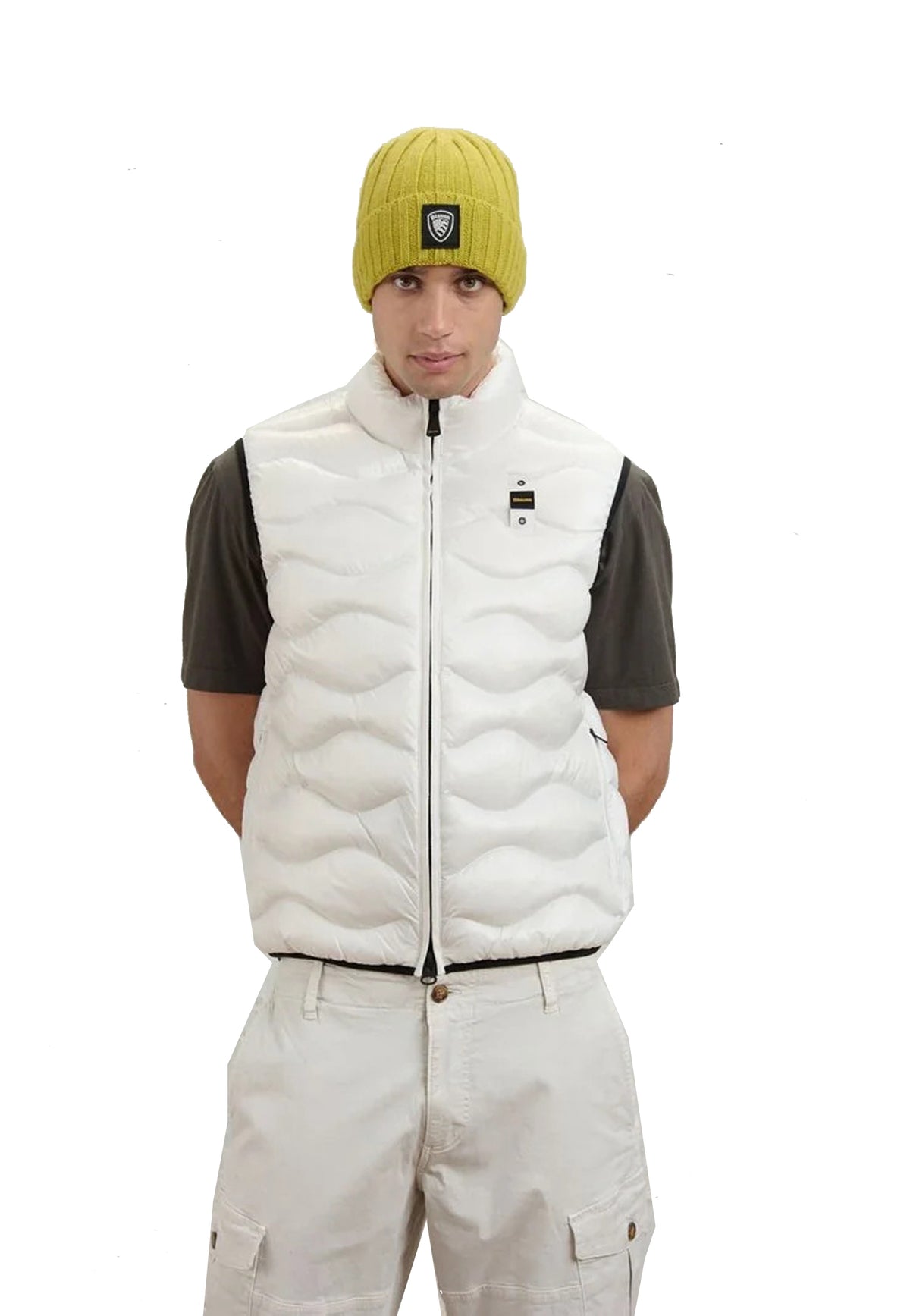 Smanicato Gilet bianco imbottito ovatta Blauer A26 26WBLUX02055 100EI100EI BLAUER 