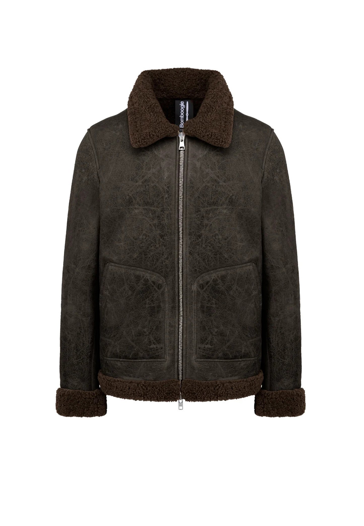 Giacca corta con collo in pelle e sherpa Coy Bomboogie A26 JMCOYPGSFU 5252 BOMBOOGIE 
