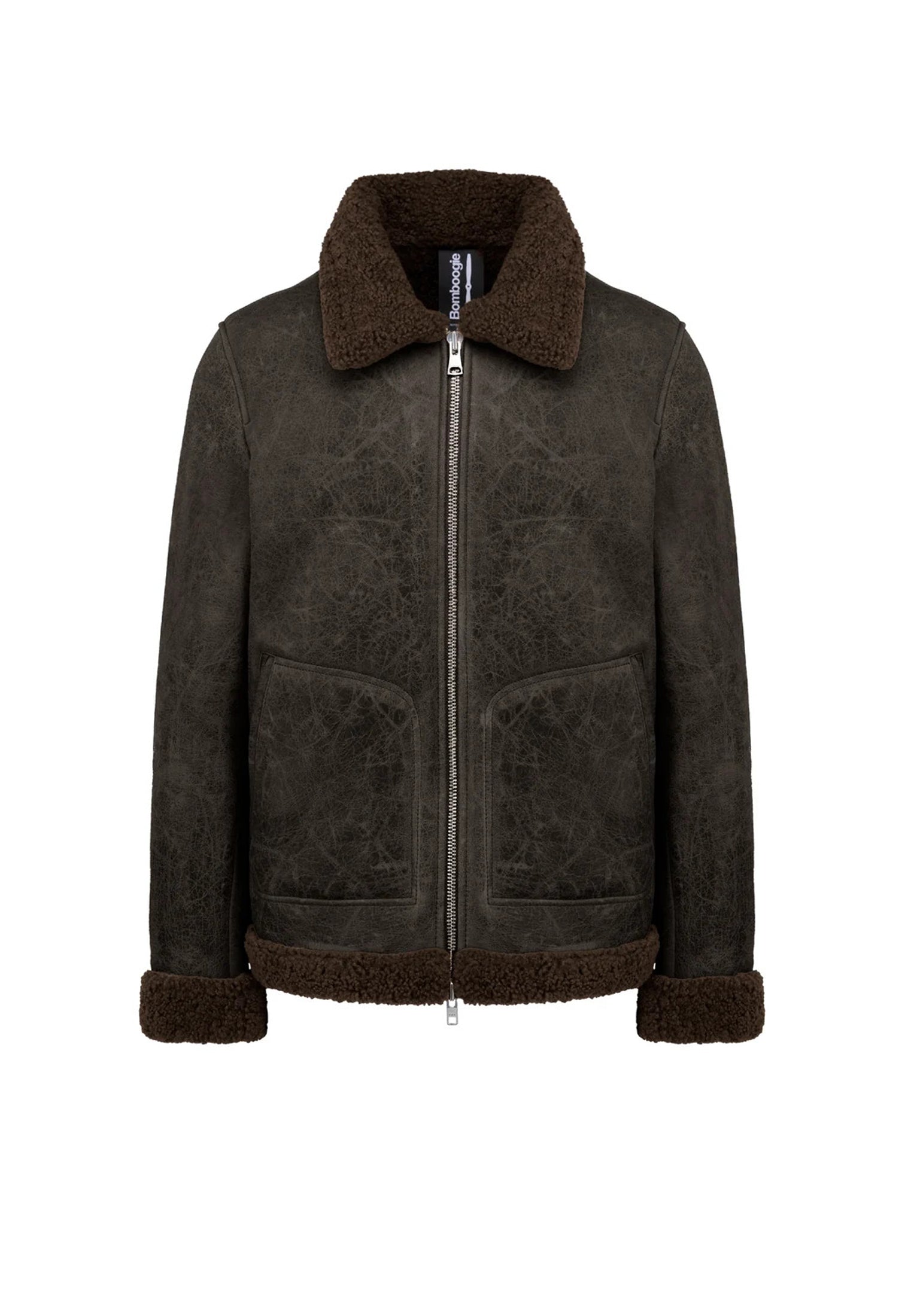 Giacca corta con collo in pelle e sherpa Coy Bomboogie A26 JMCOYPGSFU 5252 BOMBOOGIE 